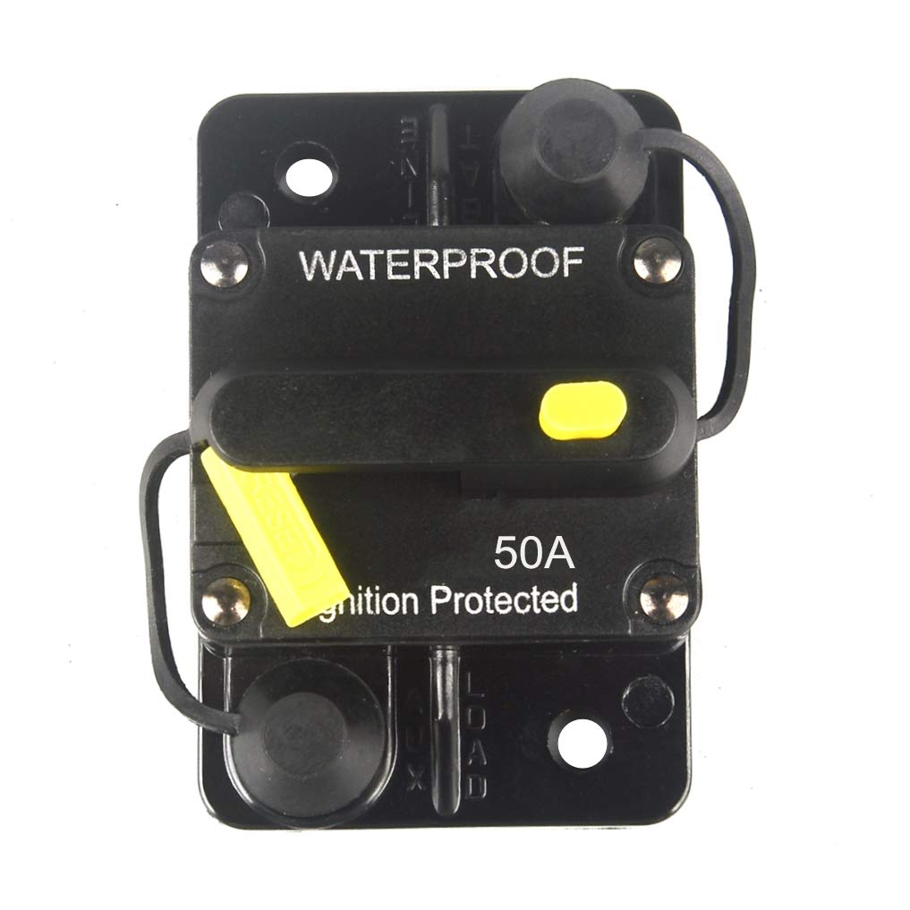 Wohhom 50 Amp Circuit Breaker Waterproof 30A-300A Manual Reset Fuse Inverter For Trolling Motor Auto Car Rv Marine Boat Current