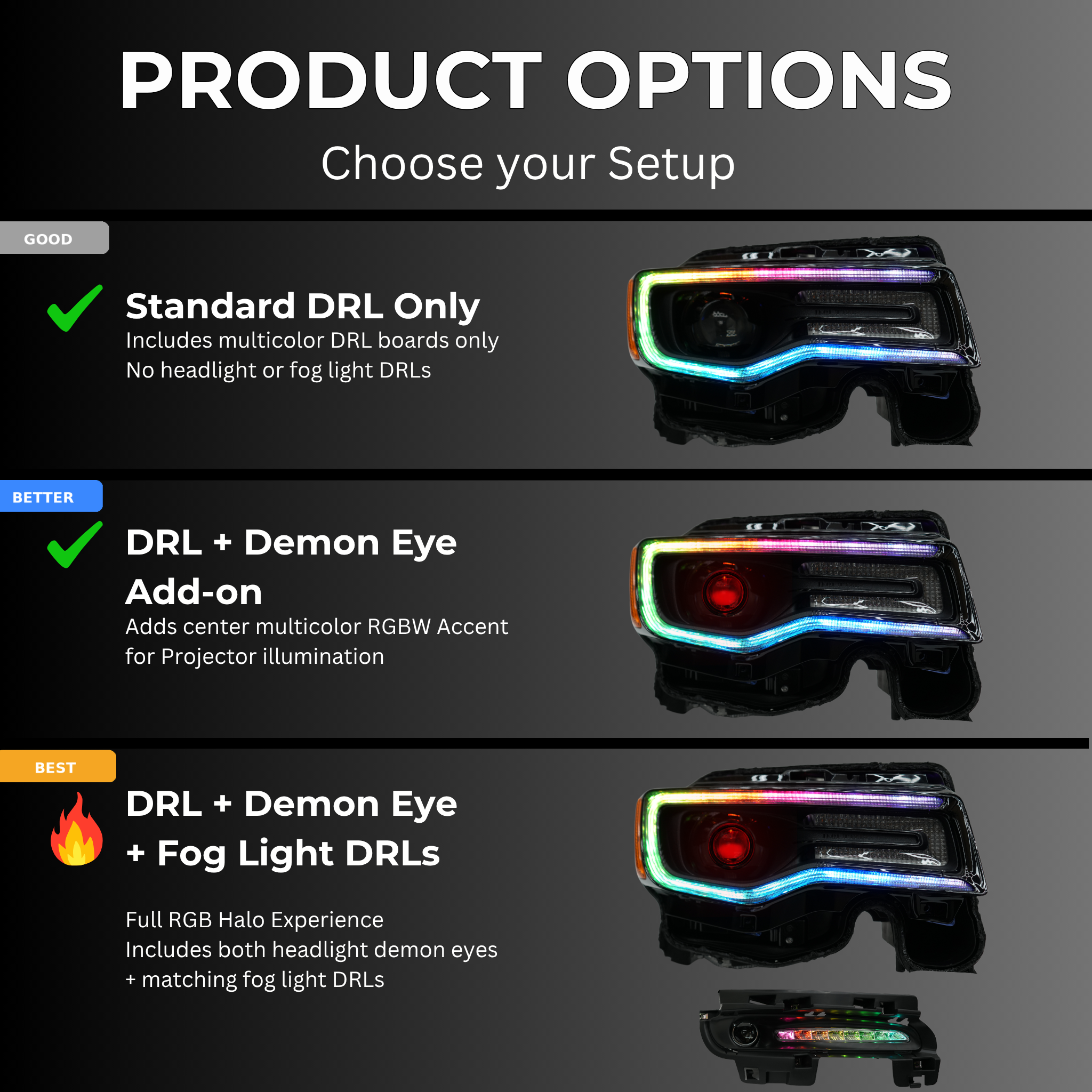 Jeep Grand Cherokee Multicolor DRL Boards (2014–2021)