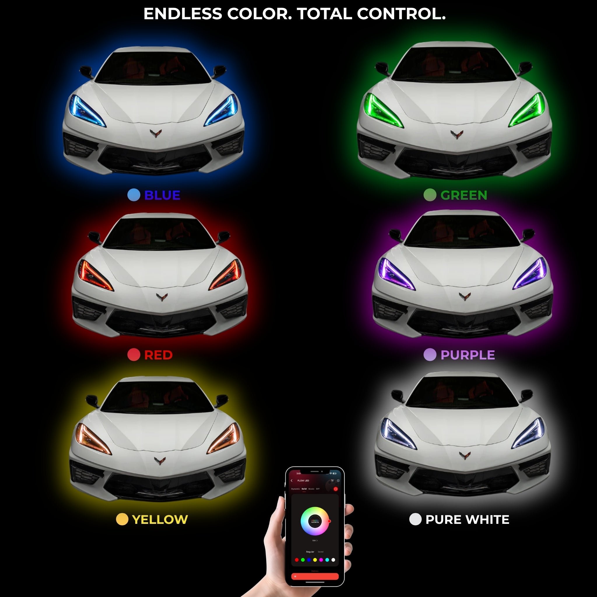 Chevrolet Corvette C8 RGBW+A DRL Boards (2020–2026)