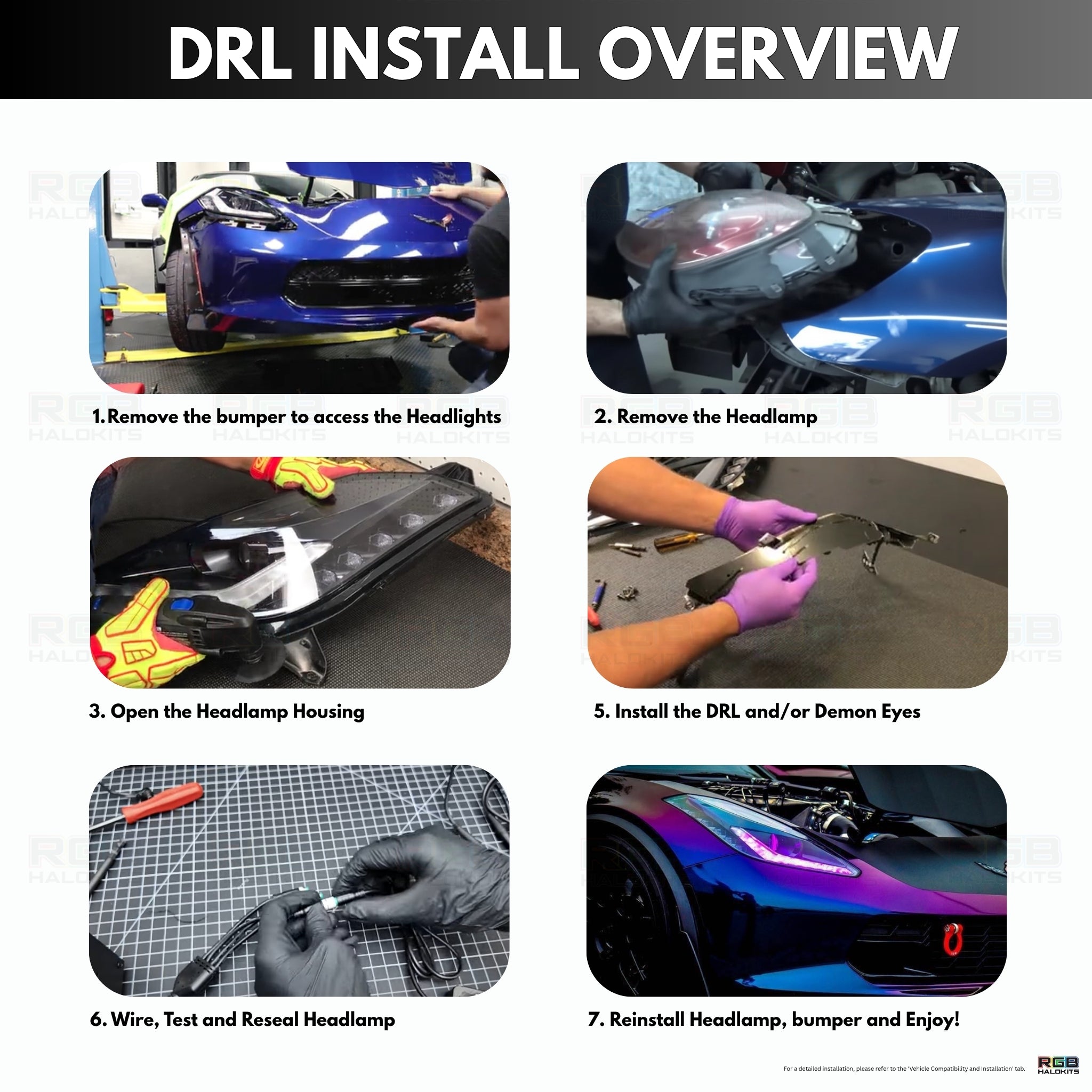 Chevrolet Corvette Multicolor DRL Boards (2014–2019)