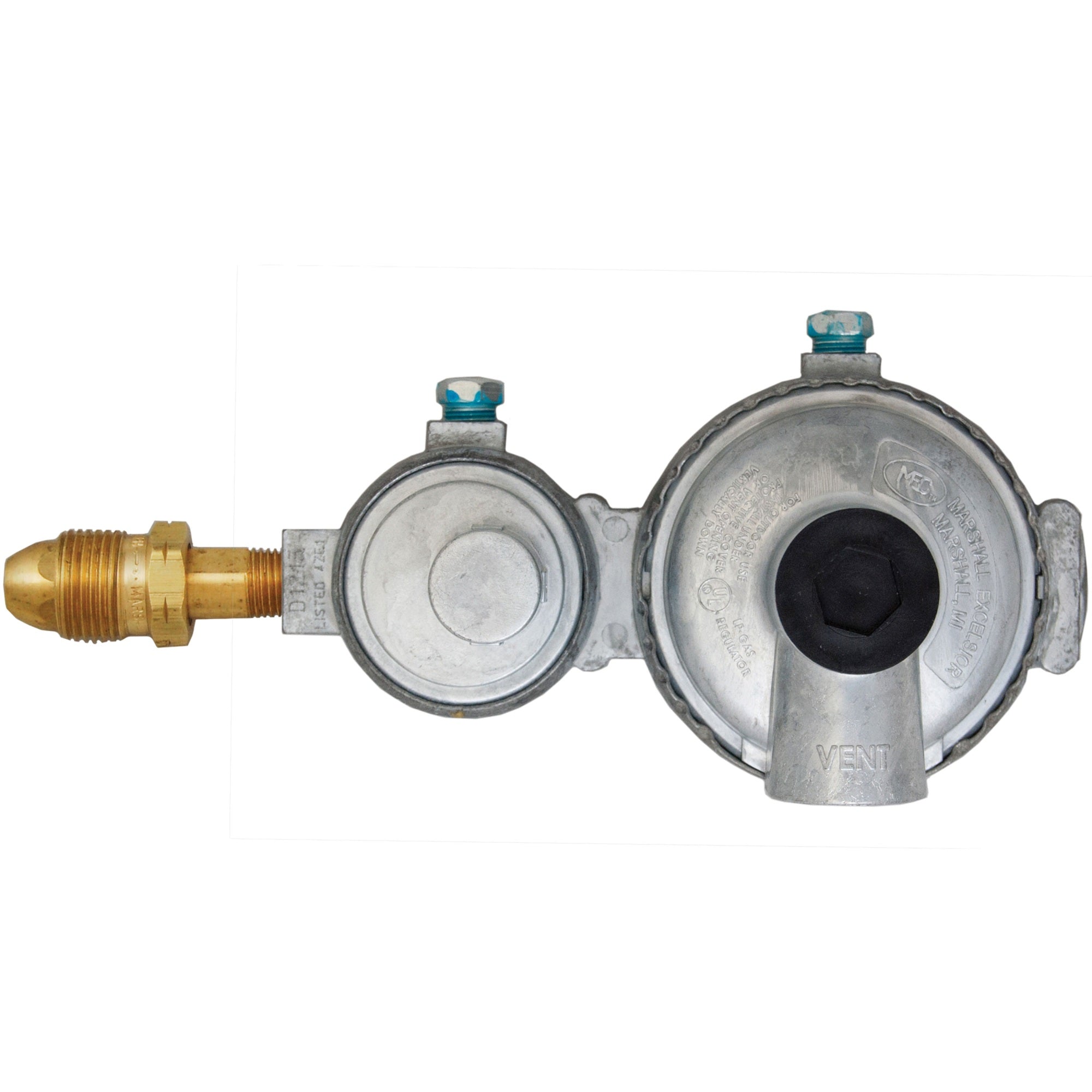 Marshall Excelsior MEGR-295 Compact 2-Stage Regulator - HN Excess Flow POL Inlet x 3/8 FNPT Outlet, 90 Vent