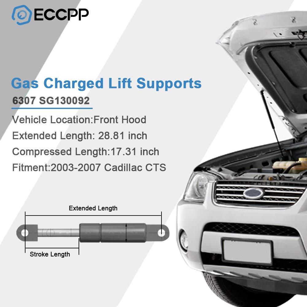Lift Supports,Eccpp Front Hood Lift Support Struts Gas Springs Shocks For Cadillac Cts 2003-2007 Compatible With 6307 Sg130092 Strut Set Of 2