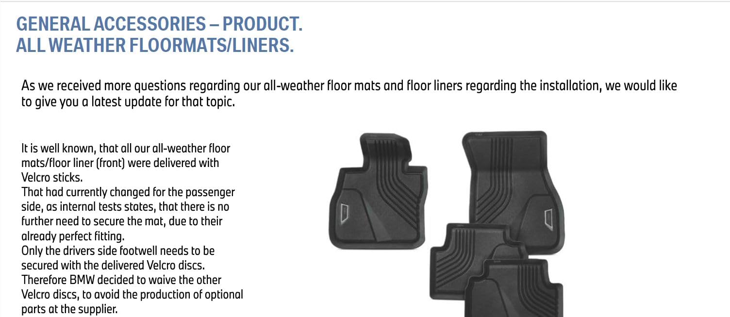 BMW All-Weather Rubber Floor Mats for G30 5 Series & F90 M5 - Black, Front Size (Set of 2)