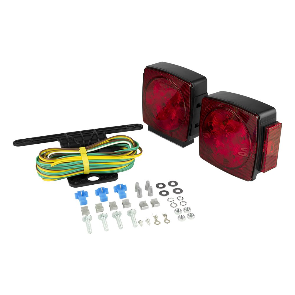 Blazer International Hopkins C7423 LED Square Submersible Trailer Light Kit  DOT Approved Waterproof Stop/Tail/Turn Lights with