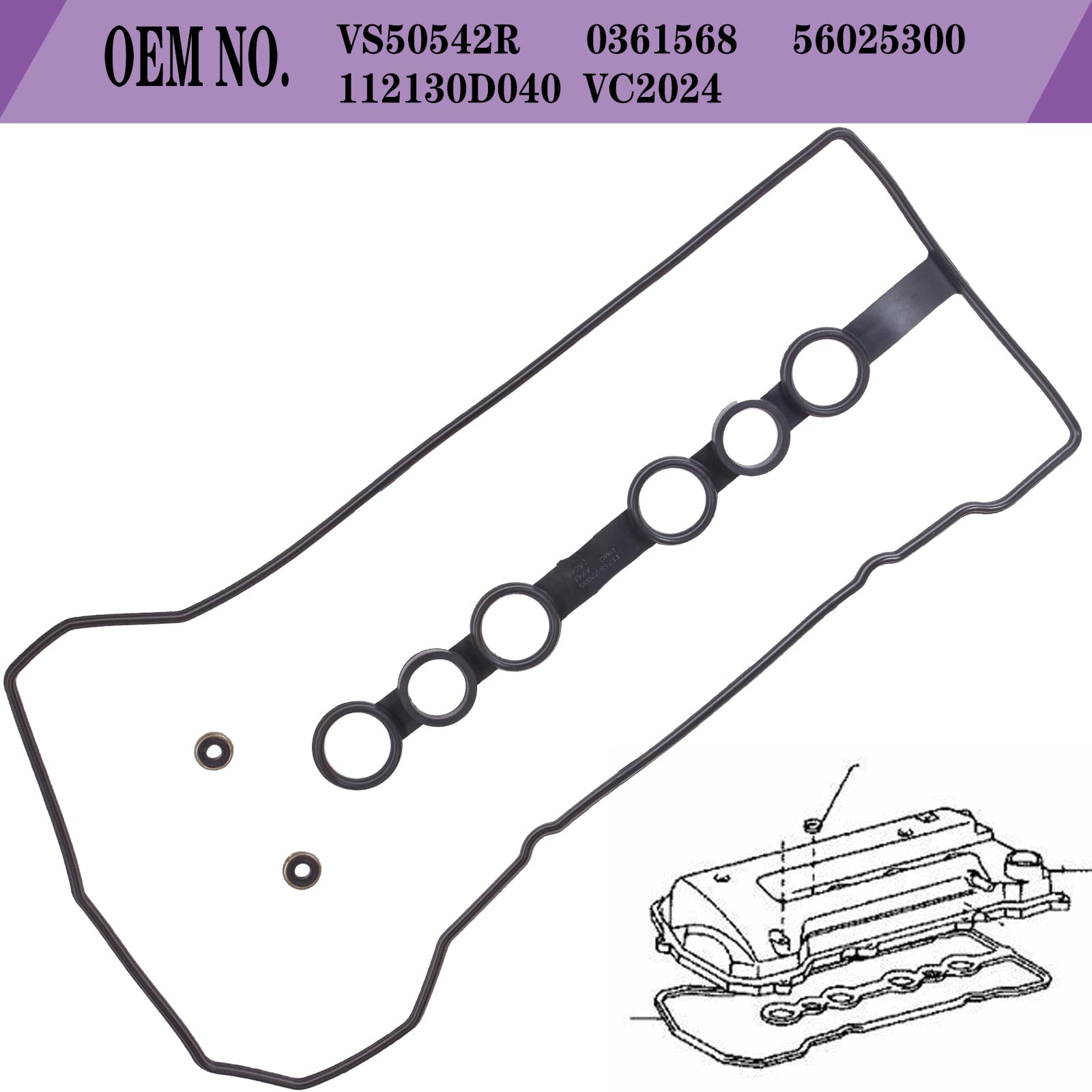 LYNSHINE Valve Cover Gasket Seal for Toyota Corolla 1.8L & Grommets - Compatible with Matrix, Celica, Mr2, Prizm 2000-2008