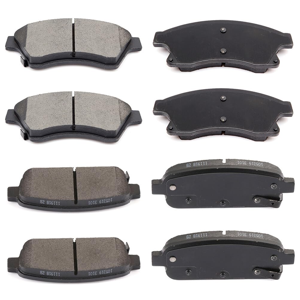 Cciyu D1522/D1468 Front & Rear Disc Brake Pads Kit - 8Pcs For Chevrolet Cruze (2011-2015, 2016 Limited), Sonic (2013-2016)