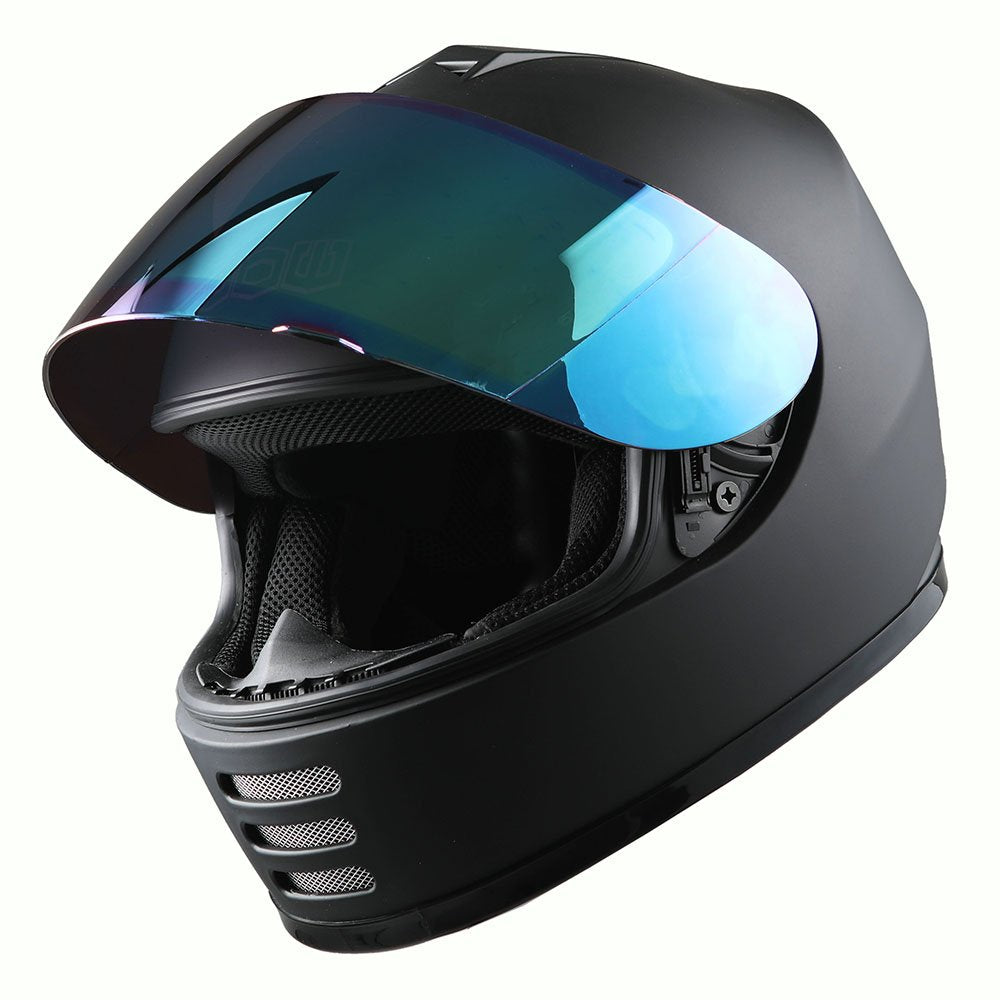 Wow Youth Motorcycle Full Face Helmet Street Bike Bmx Mx Kids Matt Black + Mx Skeleton Glove Bundle