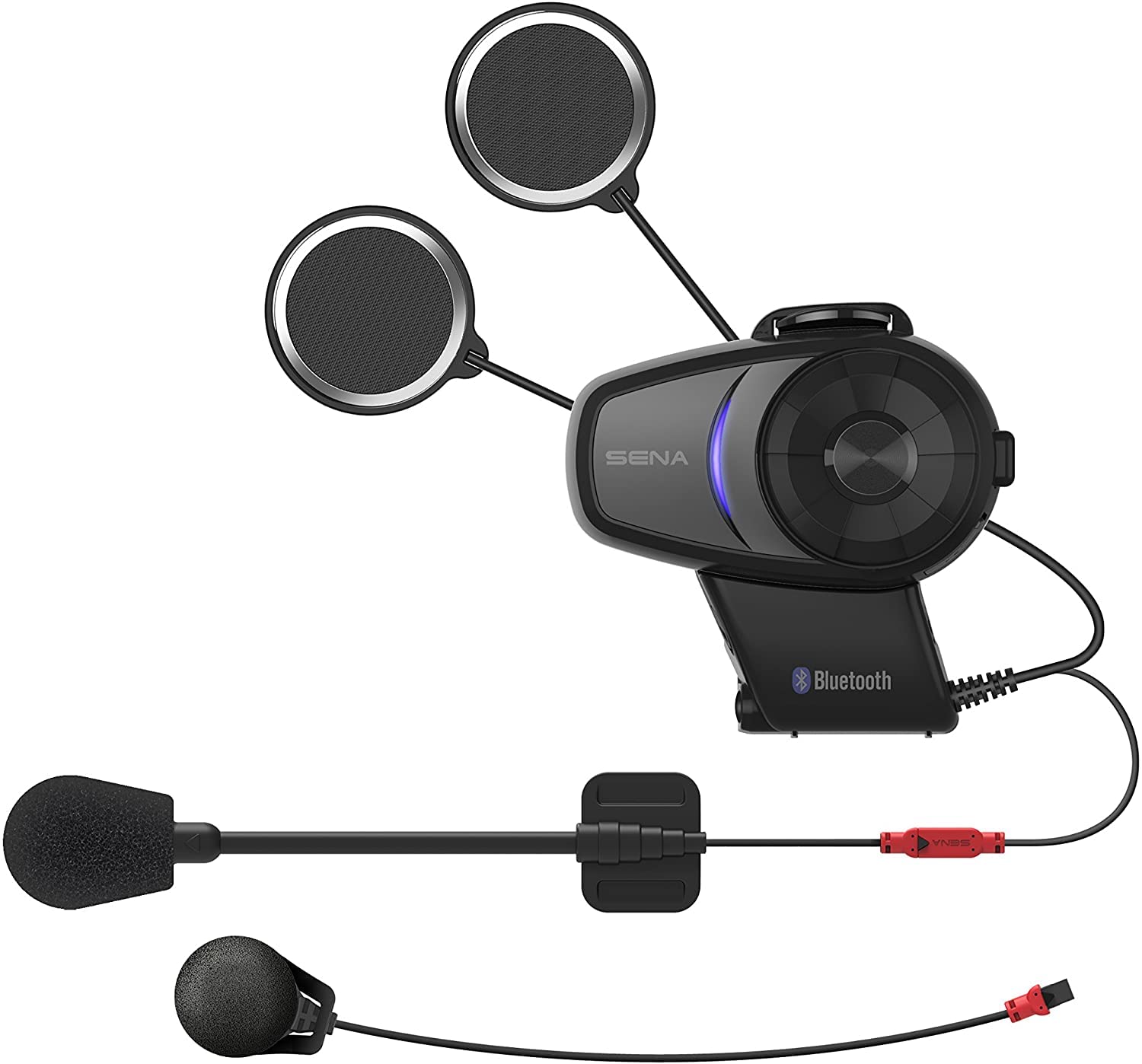 Sena 10S Motorcycle Bluetooth Headset Communication System, Dual Pack,Black
