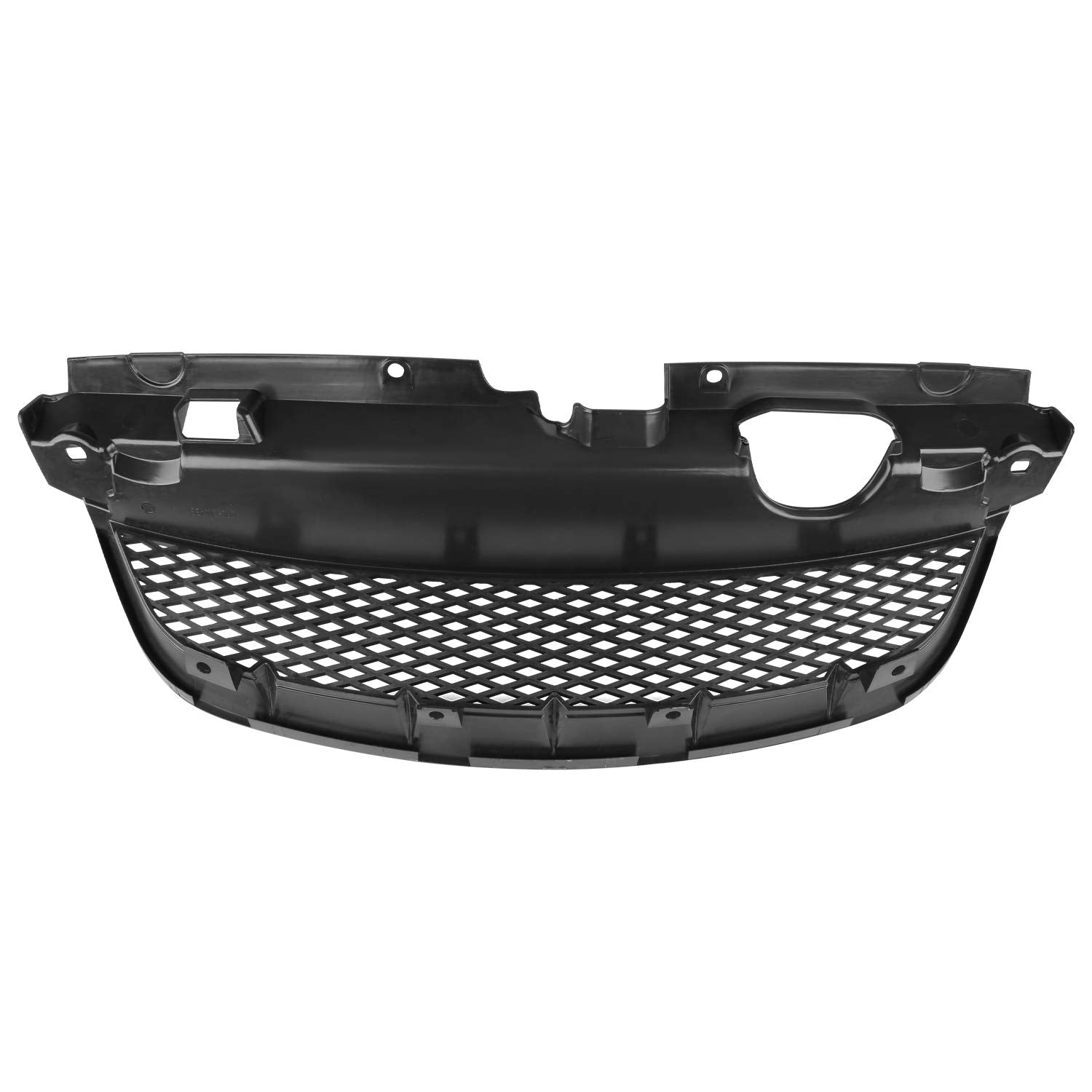 SPEC-D TUNING Matte Black Mesh Bumper Hood Grille for 2004-2005 Honda Civic Coupe/Sedan - Model HG-CV04TRBB-RS