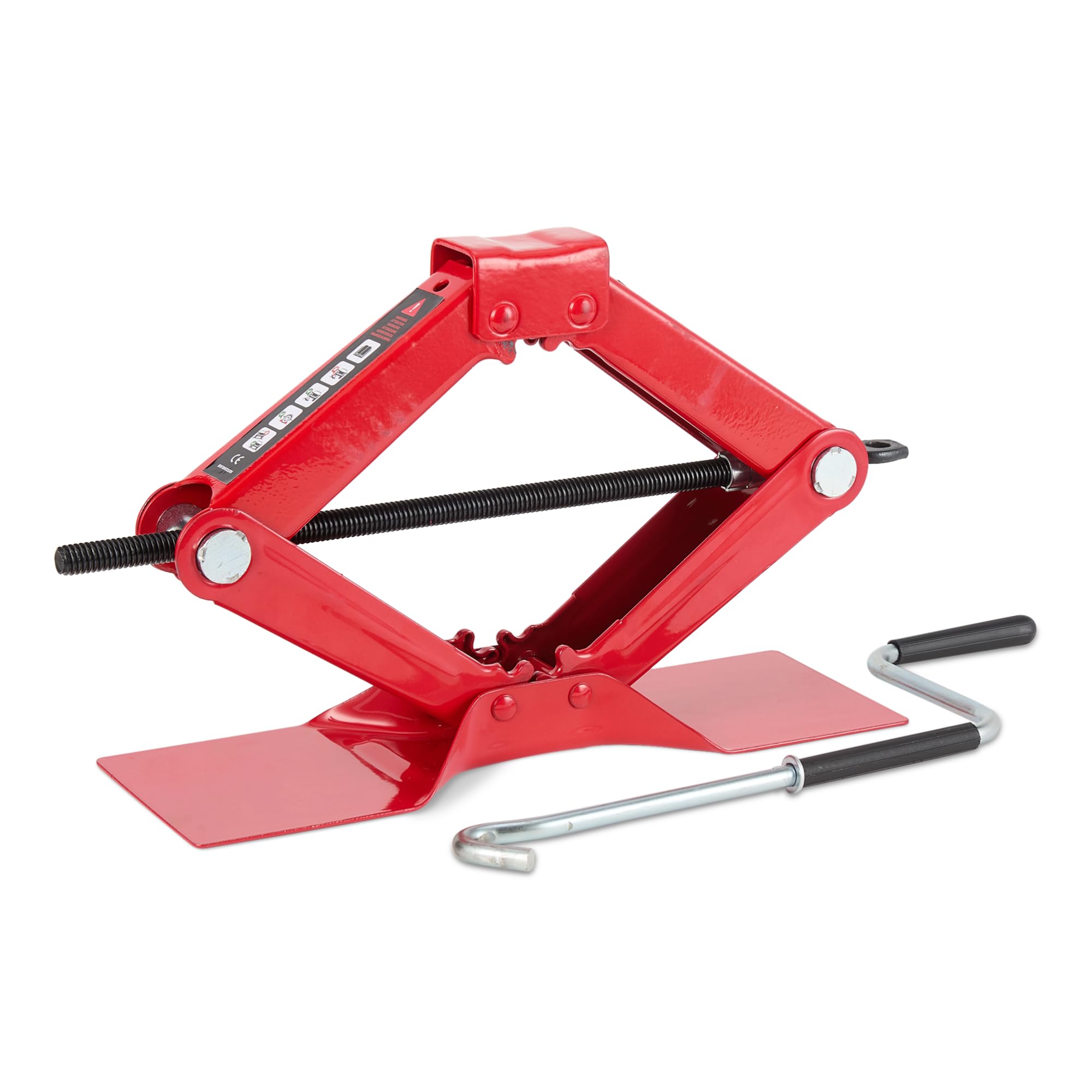 Amazon Basics Portable Scissor Car Jack, 1.65 Short Ton/1.5 Metric Ton/1500 kg Capacity, 3.7-15.5 inch Lifting Range, Self-Locki