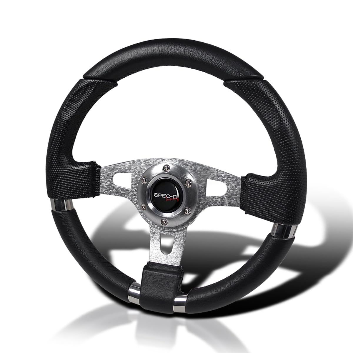 SpecD Tuning Jdm Black Leather 340Mm Jet Style Racing Steering Wheel