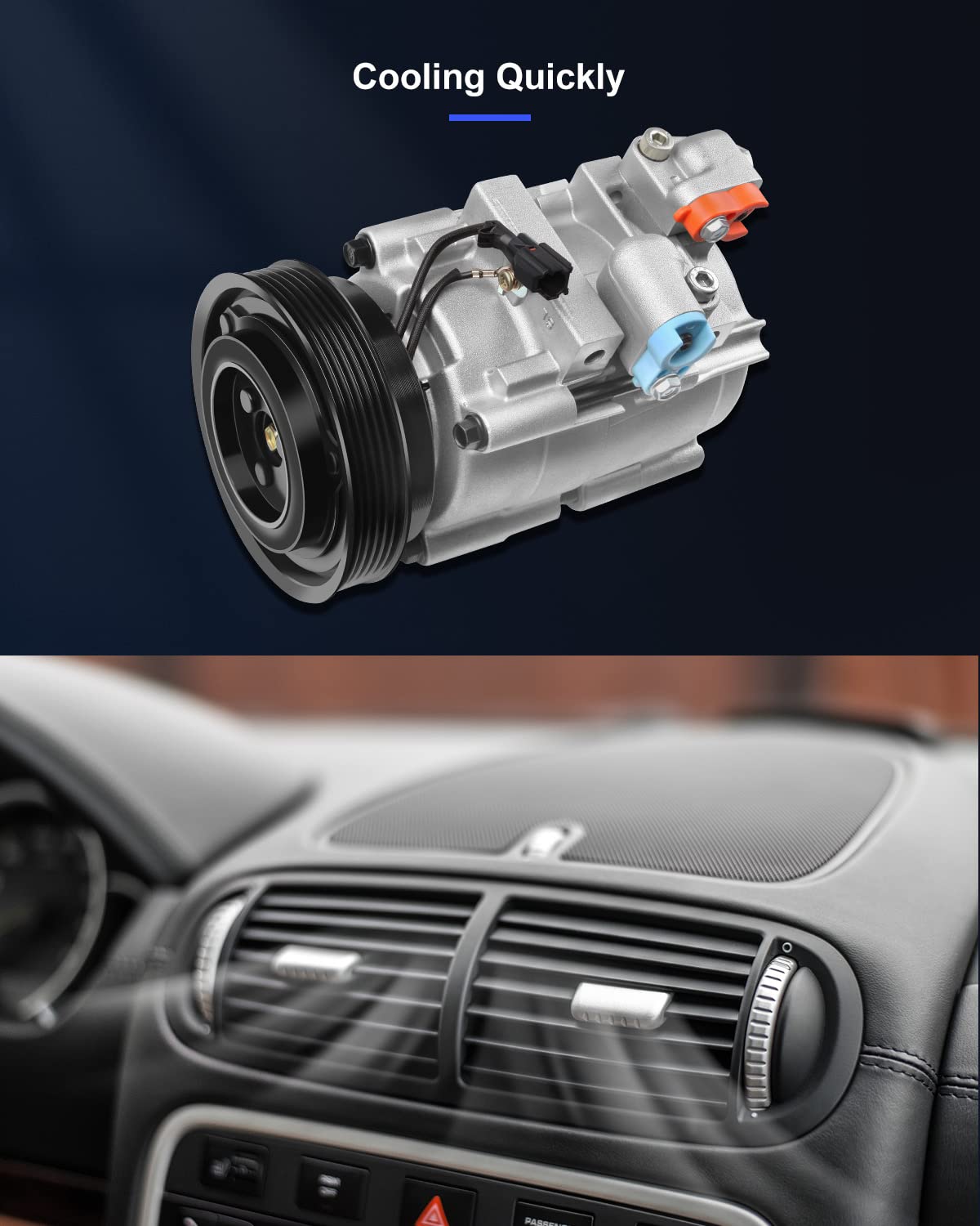 Eccpp Ac Compressor 2001-2006 Fit For Hyundai Santa Fe 2.7L Ac Compressor With Clutch