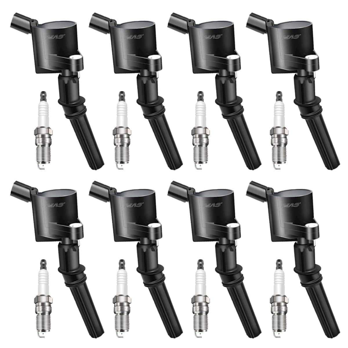 MAS Ignition Coil DG508 & Motorcraft Spark Plug SP479 for Ford Lincoln Mercury 4.6L 5.4L V8 - Compatible with F-150, Mustang, Expedition