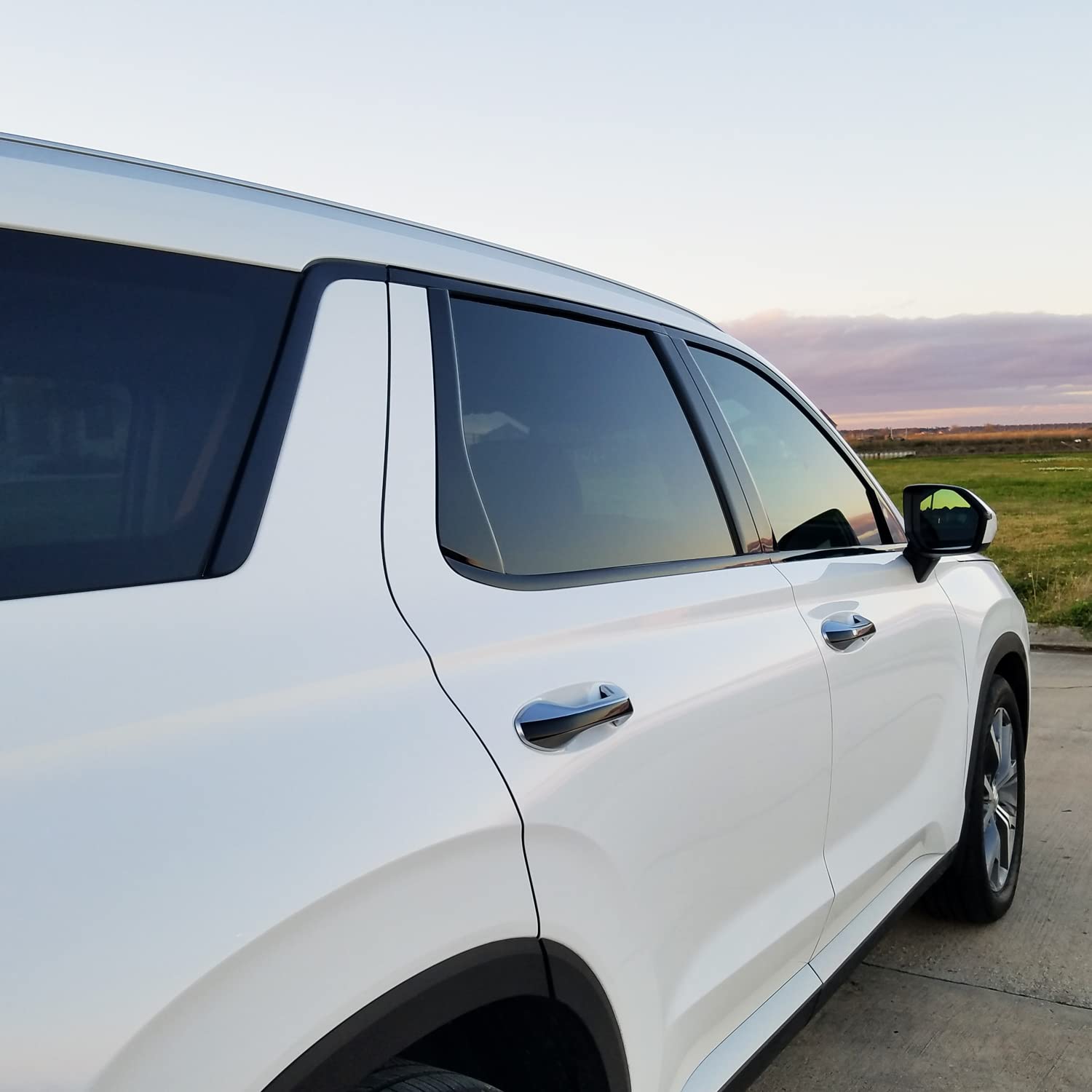 SlickMod Chrome Delete Blackout Vinyl Overlay for 2020-2023 Hyundai Palisade, Gloss Black, 1. Window Trim, Model SM-HYU-PAL-2023-WT