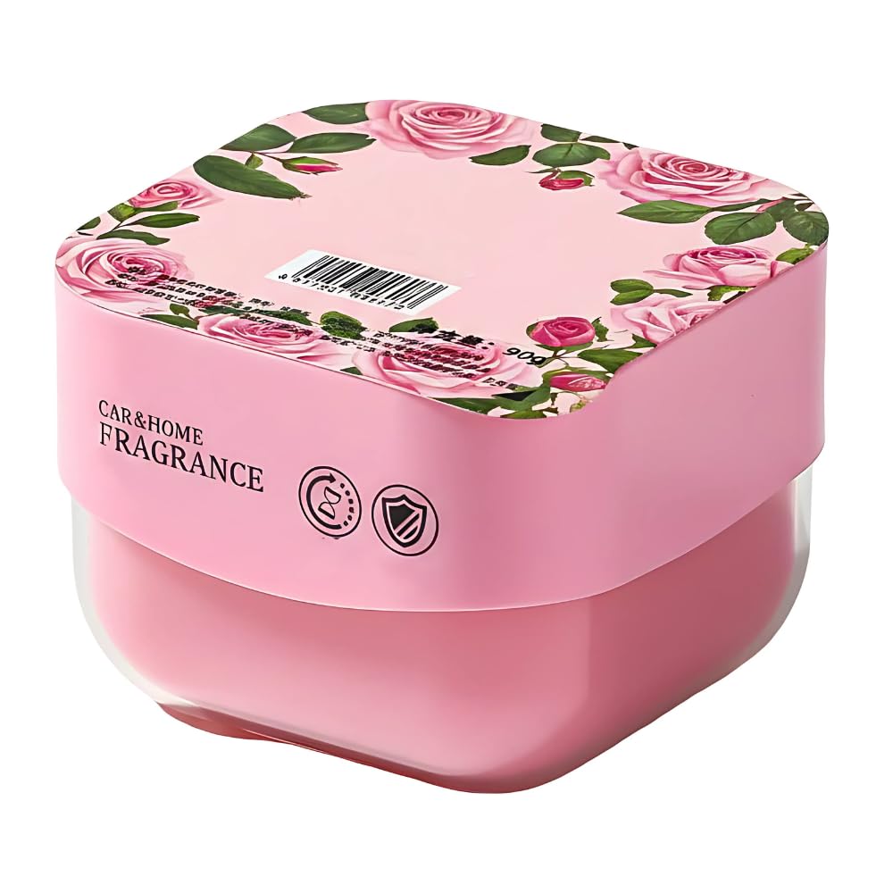 Knyuc Mart Pink Rose Air Freshener | LongLasting Fragrance For Car, Washroom, Room, Home & Office | Odor Eliminator Gel For Fre
