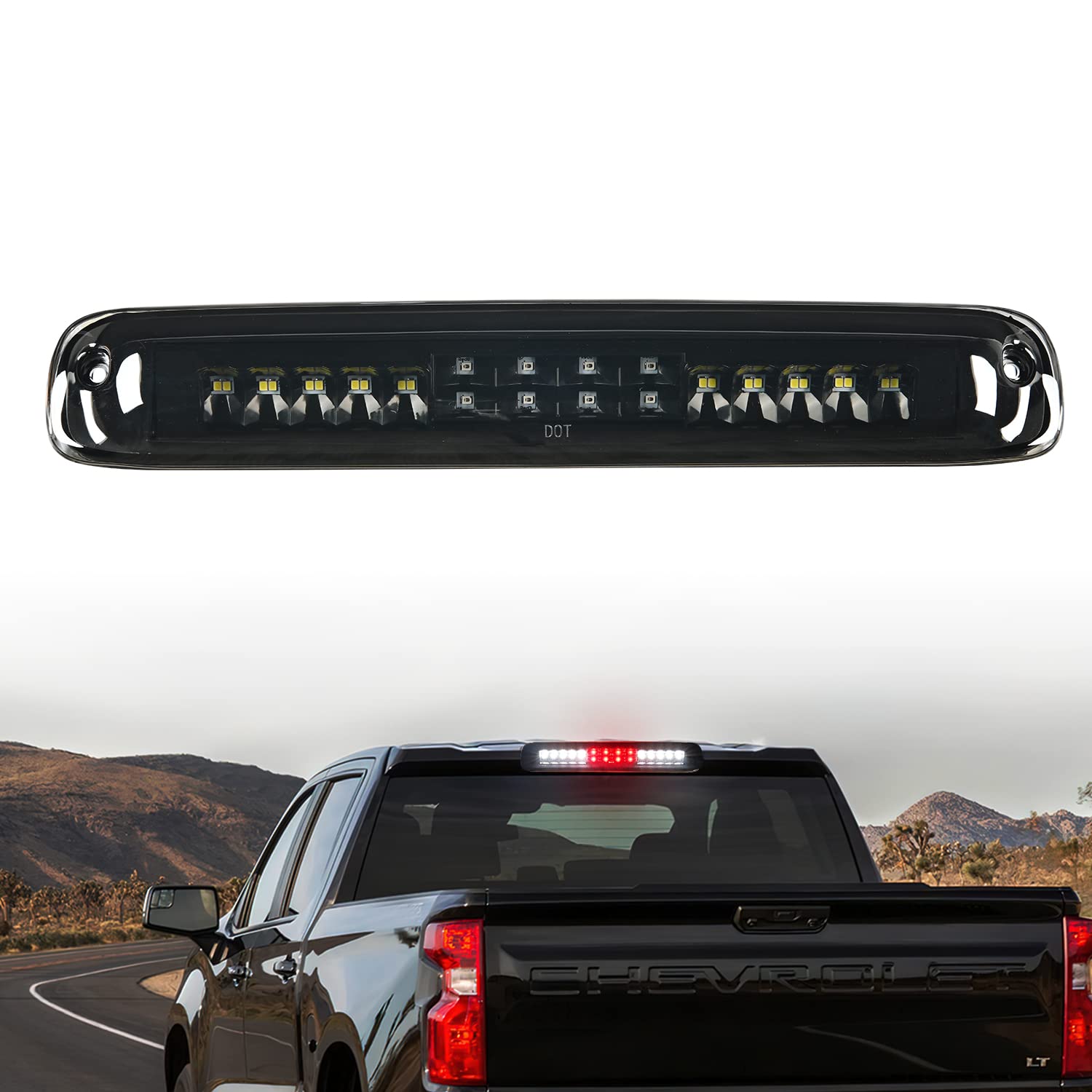 Nilight Third Brake Light High Mount 3Rd Brake Stop Reverse Cargo Led Lights For Chevy Silverado Gmc Sierra 1500 2500 3500Hd 201