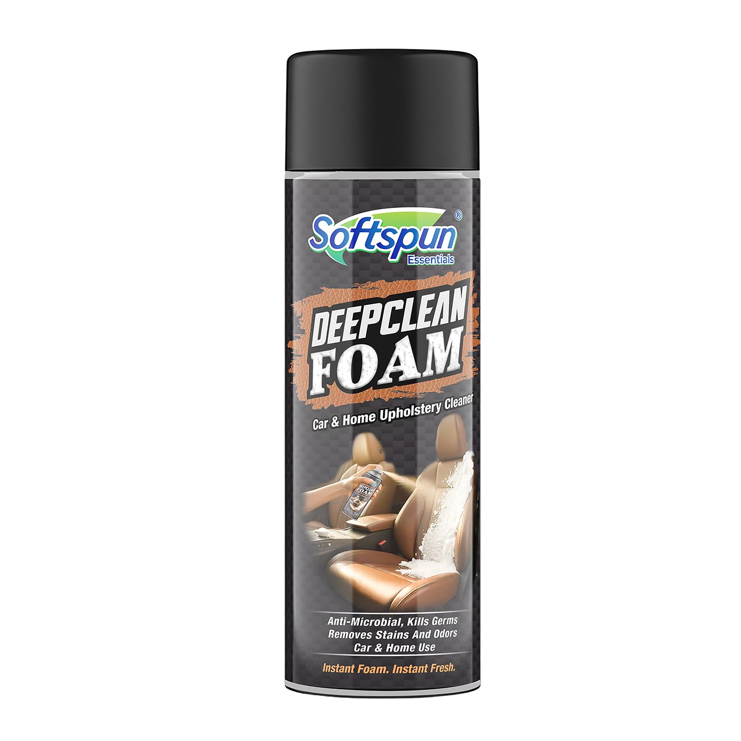 SOFTSPUN Essentials Deep Cleaner Foam 500ml for Car Upholstery & Leather | Interior Seat, Carpet, Mat & Fabric Stain Remover, Od