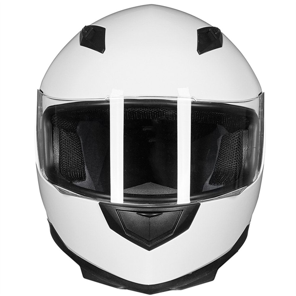 Ilm Full Face Motorcycle Street Bike Helmet With Removable Winter Neck Scarf + 2 Visors Dot Model-Jk313 (L, White)
