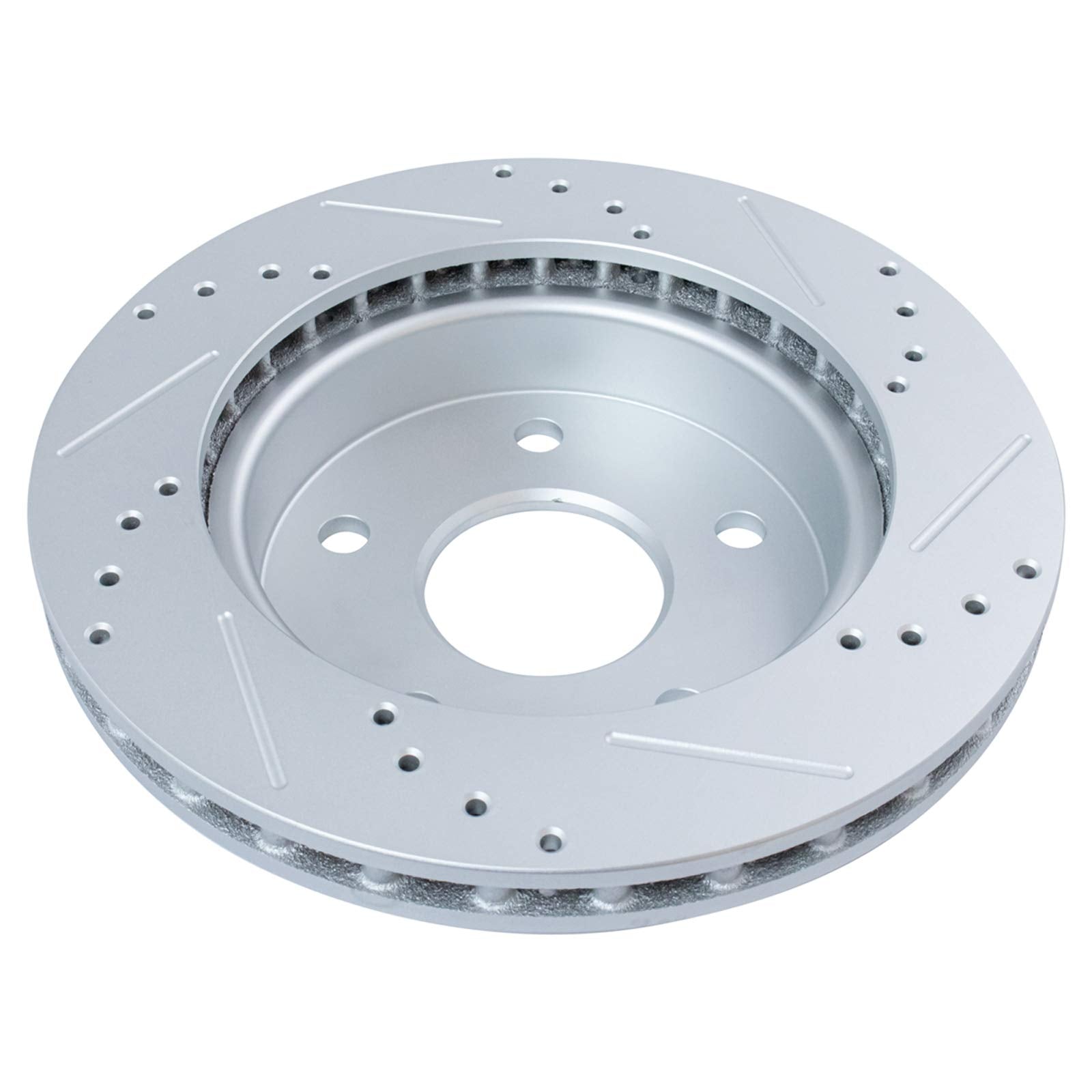 Trq Front Performance Brake Rotors Set Premium G-Coated Cross Drilled & Slotted Compatible With 2005-2010 Dodge Dakota 2006-2009