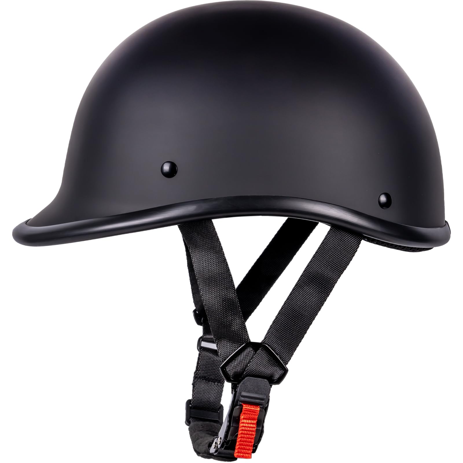 Yesmotor Half Shell Motorcycle Helmet - DOT Approved, Small, Light Black