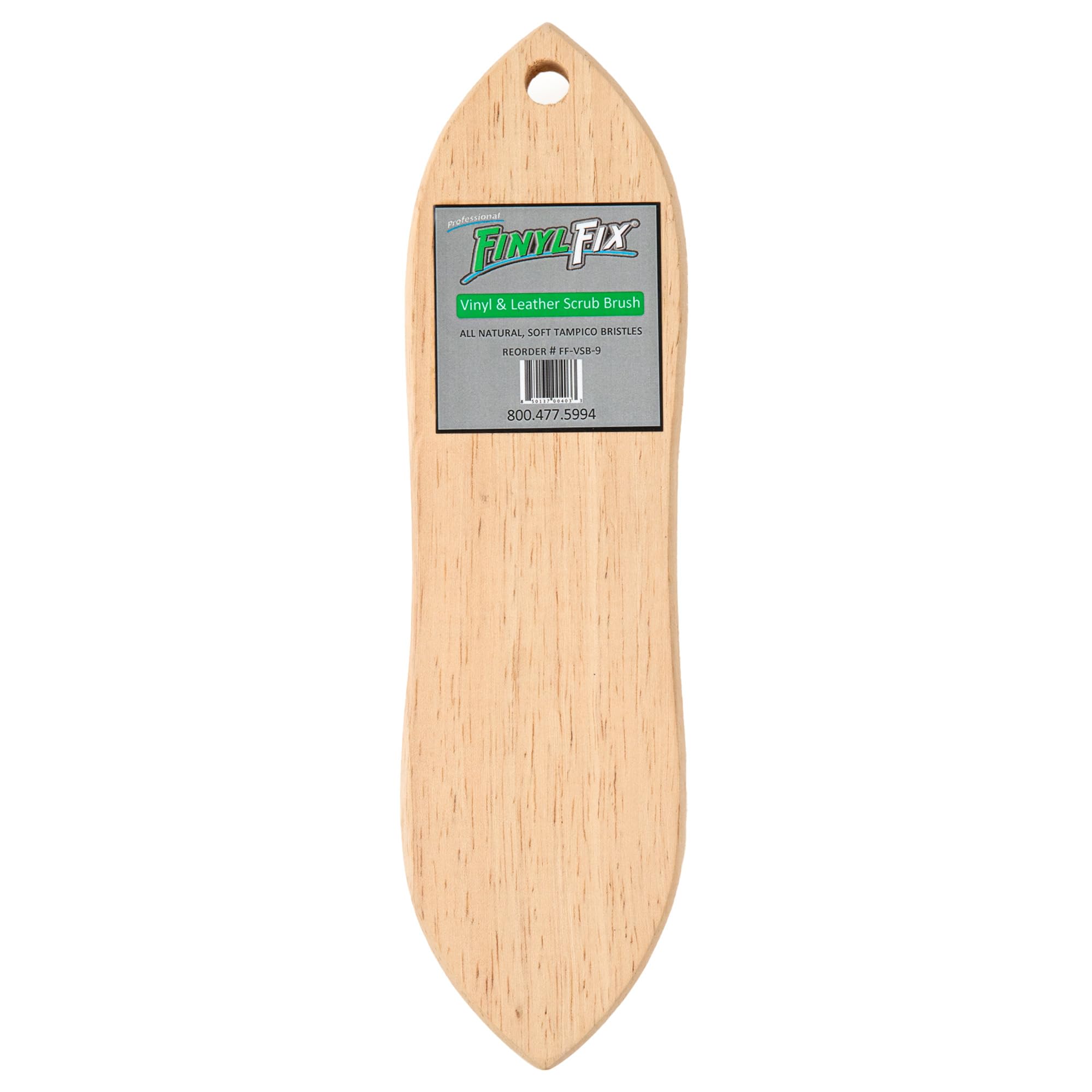 Finyl Fix Vinyl & Leather Scrub Brush - Natural, Non-Abrasive Tampico Bristles: Upholstery Cleaning, Boats, Canvas, Car Detailin