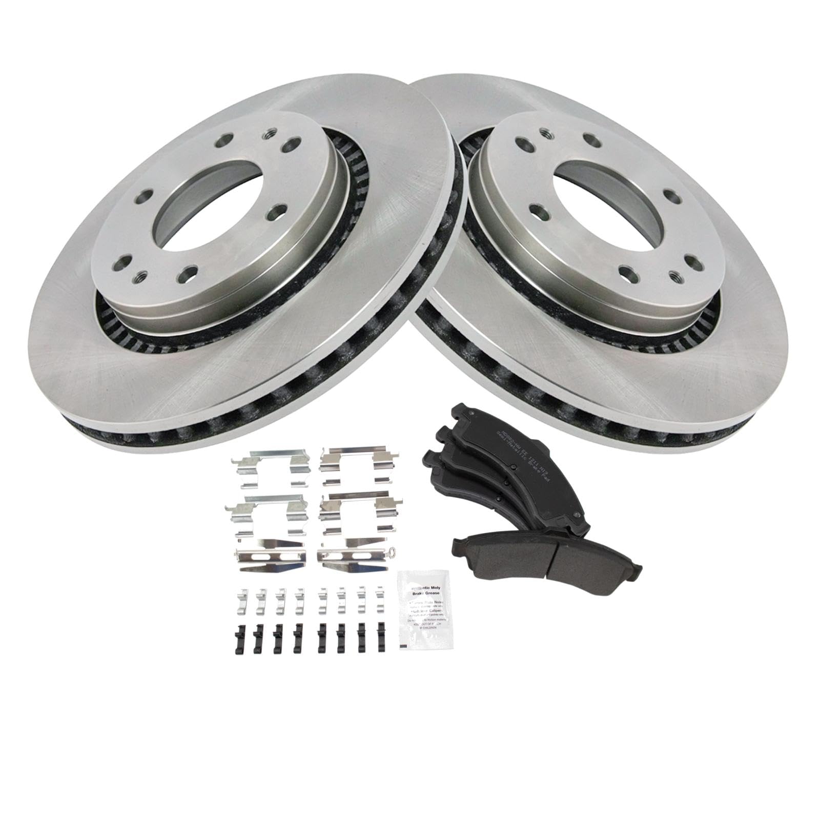 Trq Front Brake Pad & Rotor Kit Brake Pads Brake Rotor Semi-Metallic Compatible With 2006 Isuzu Ascender