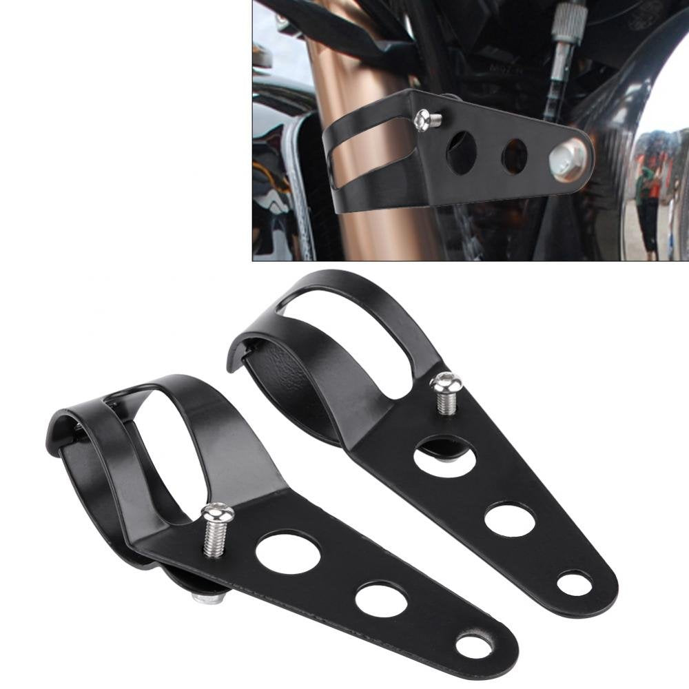 Keenso 33-45Mm Fork Headlight Mounting Bracket, Universal Motorcycle Headlight Bracket Fork Tube Clamp Kit For Chopper Cafe Racer (Black)