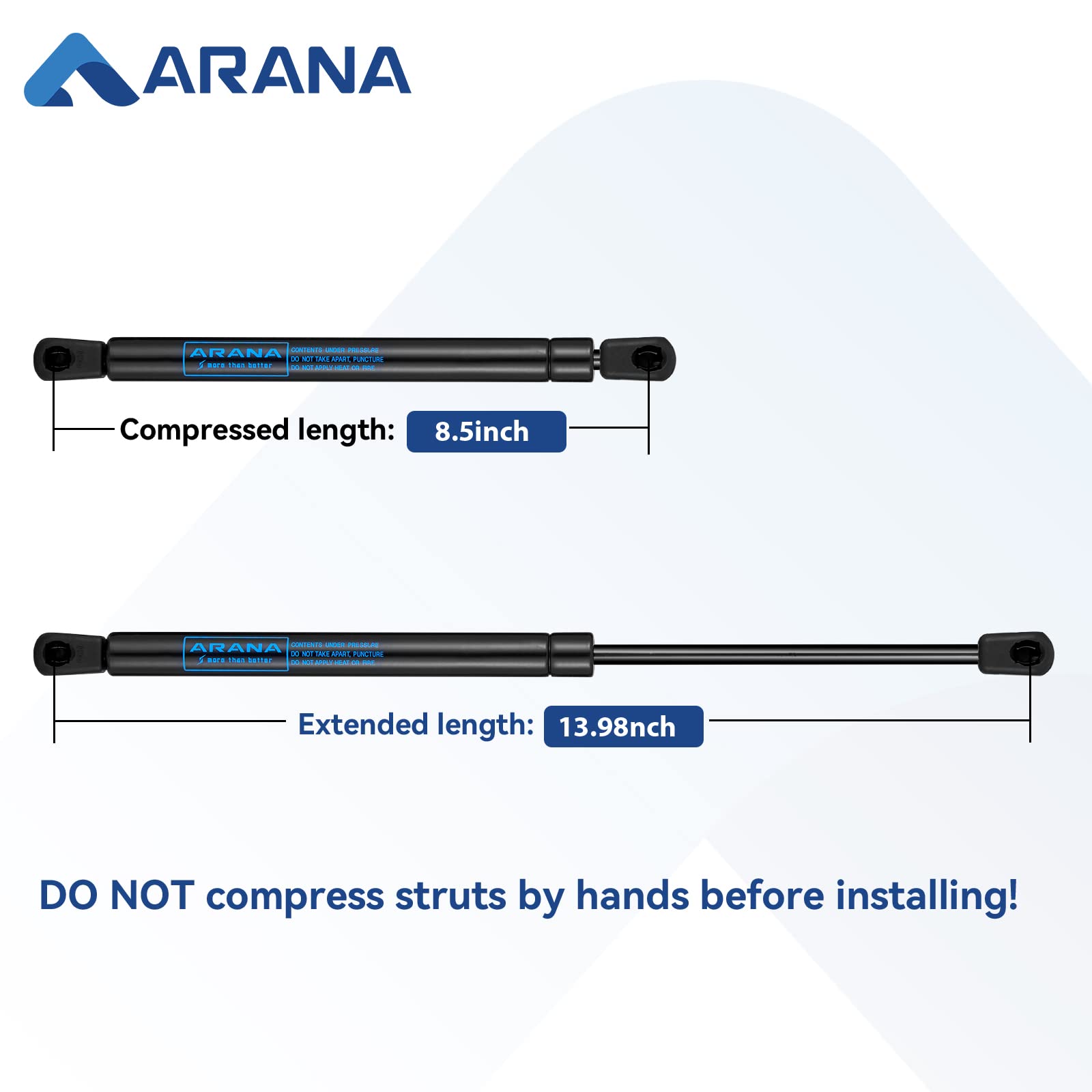 Arana C1608584 14 Inch 60 Lb Gas Struts Spring Shock 6921 14 '' 60Lb Lift Support For Motorhome Storage Door Camper Shell Truck