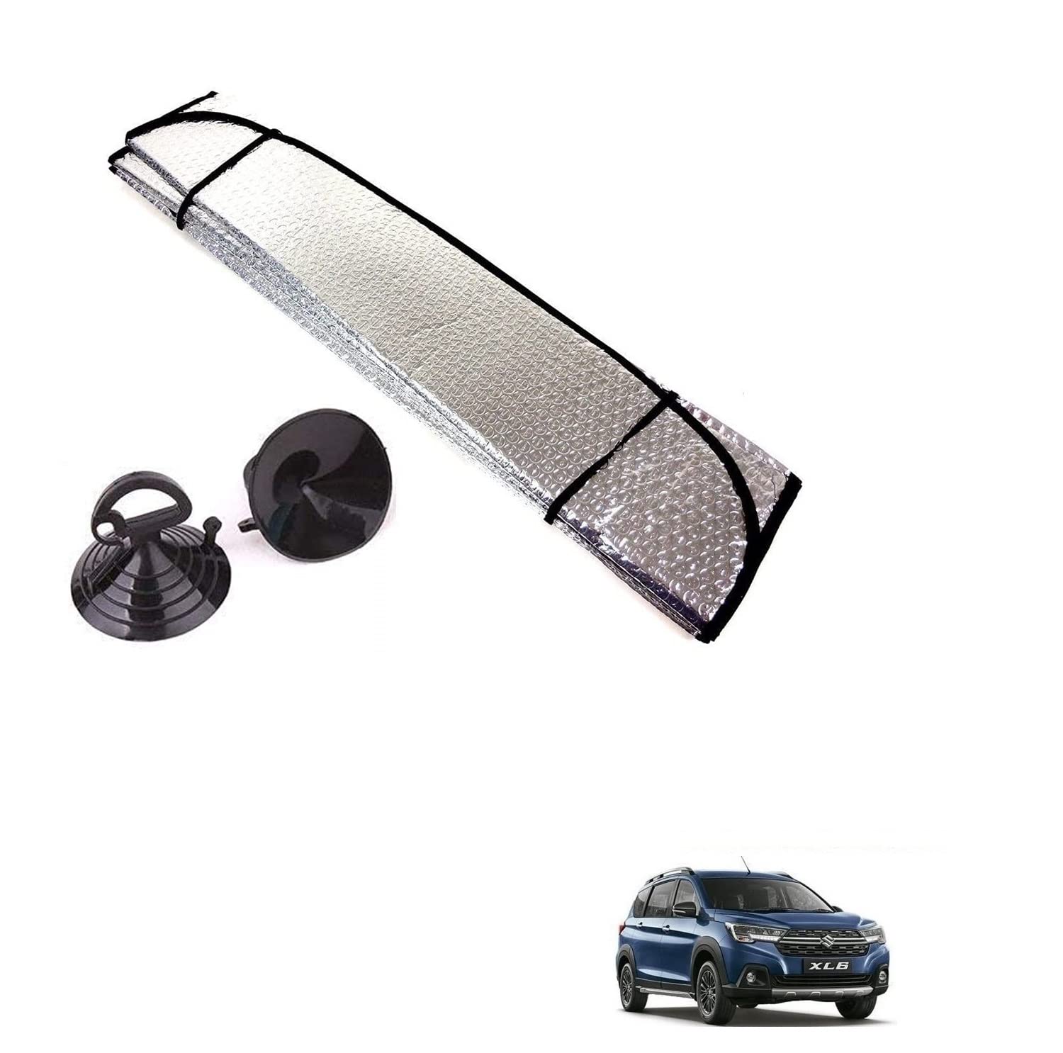 Auto Addict Car Sunshades Aluminium Foil Foldable Windshield (Front Window,Rear Window,1 pc) Sunshade for Maruti Suzuki XL6