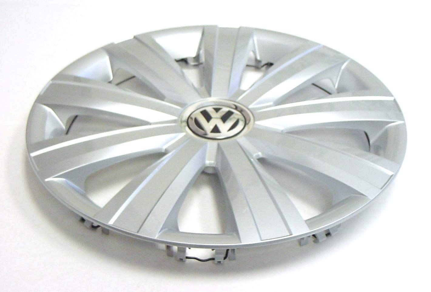 Volkswagen Genuine OEM Single Hubcap for Jetta Sedan 2011-2014, 15-Inch Silver Metal, Model 5C0-601-147-QLV