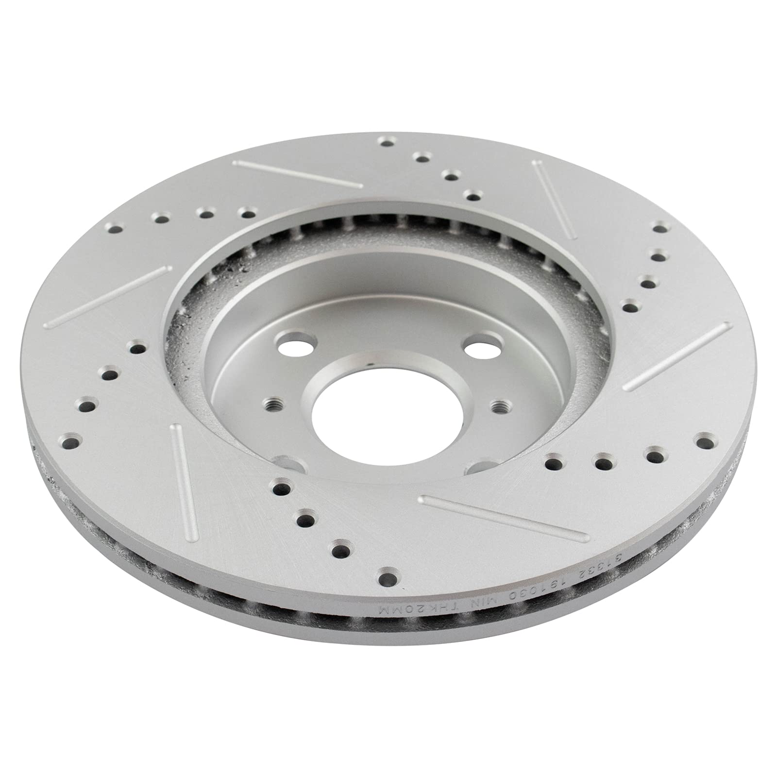 Trq Front Performance Brake Rotors Set Premium G-Coated Cross Drilled & Slotted Compatible With 2004-2006 Scion Xa Xb
