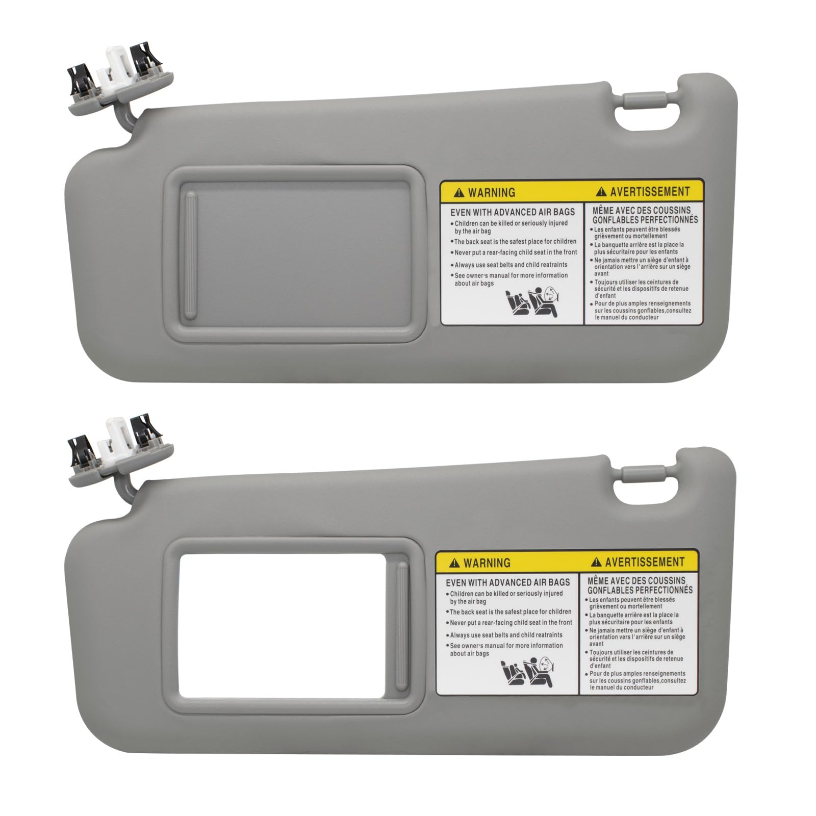 Driver Left & Passenger Right Side Sun Visor Compatible With Toyota Rav4 2006 2007 2008 2009 2010 2011 2012 2013 With Light Repl