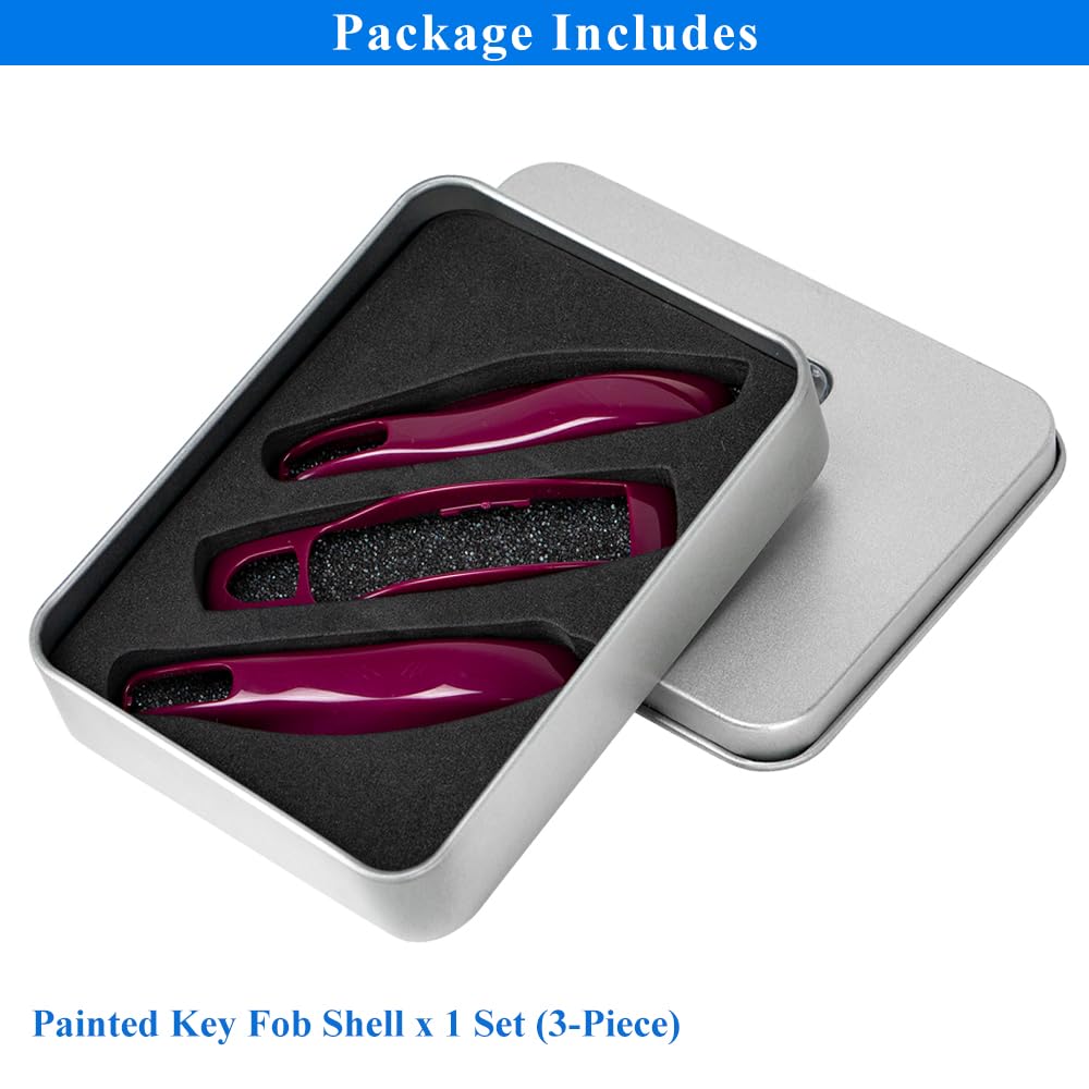 AeroBon Key Fob Shell Replacement for Porsche MK1 - Ruby Star Neo Red, Durable ABS Material, 3-Piece Painted Key Cover