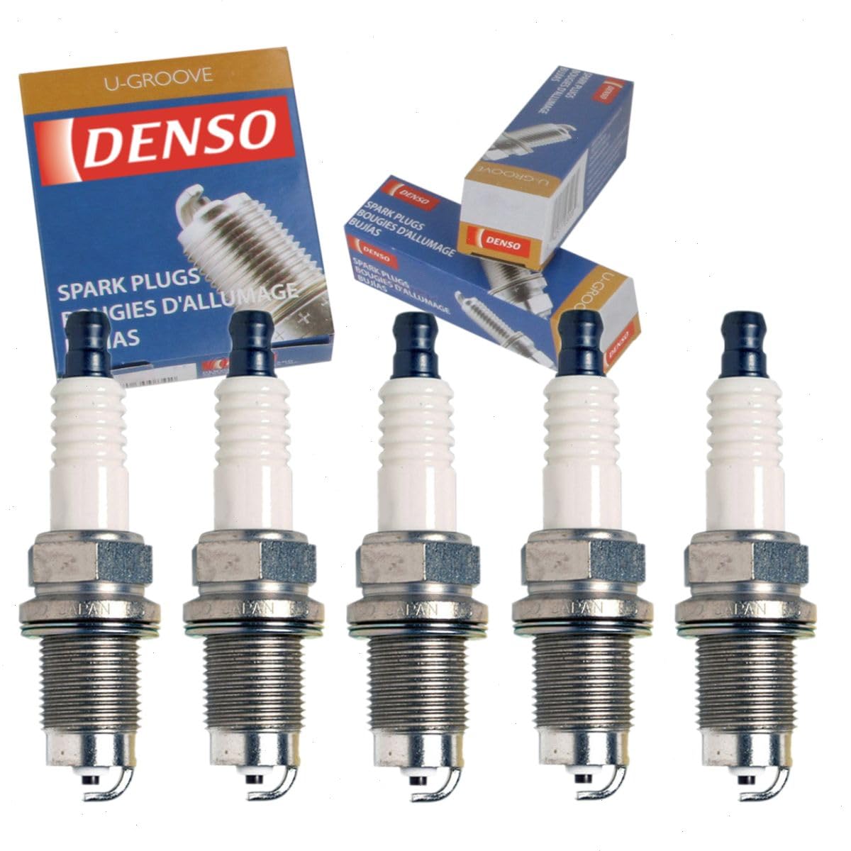 5 pc DENSO Standard U-Groove Spark Plugs compatible with Volkswagen Jetta 2.5L L5 2005-2012