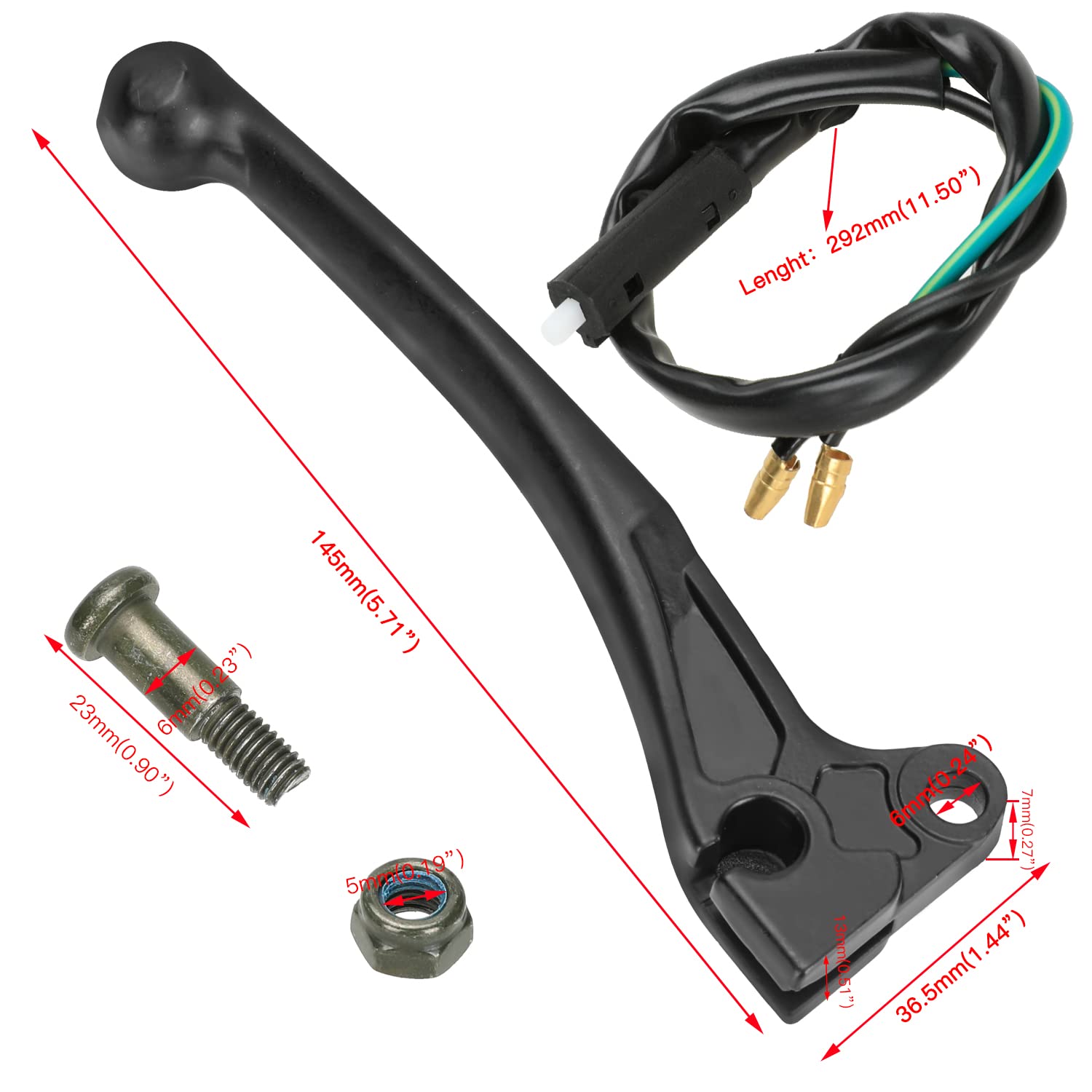 YOXUFA Universal Right Left Rear Brake Lever Handle for GY6 49cc 50cc 125cc 150cc 139QMB 157QMJ TaoTao IceBear Peace Sports SSR