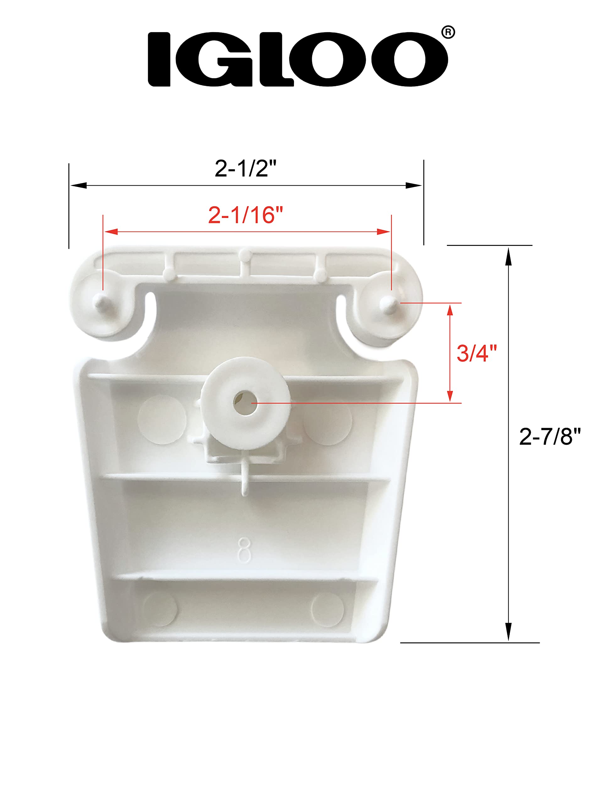 Igloo Cooler Plastic Latch (2-Pack) with Single-Screw Post & Screws, UV Inhibitors, White, Model FBA_24013