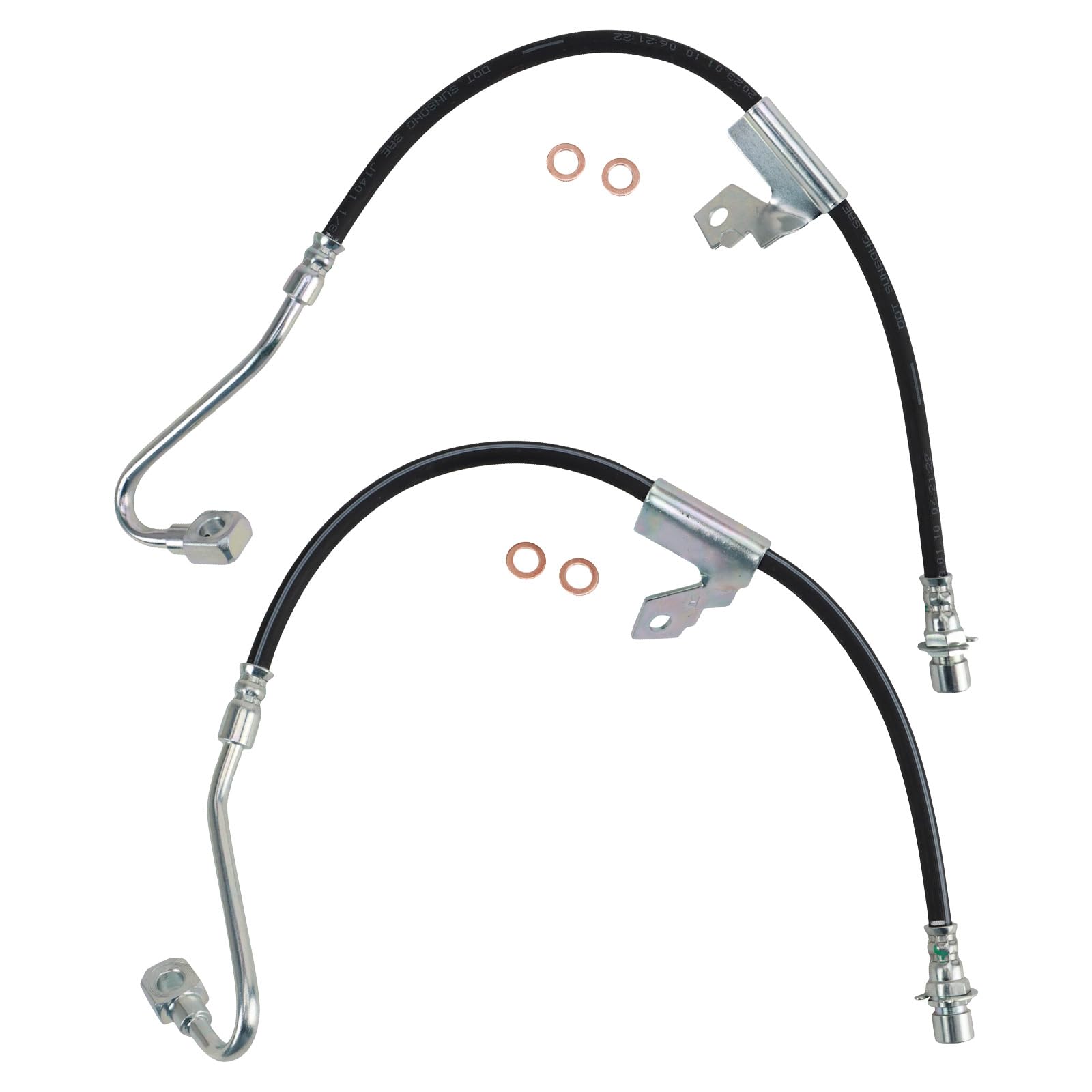 Trq Front Brake Hose Set Compatible With 2000-2005 Chevrolet Blazer 2000-2004 S10 2000-2001 Gmc Jimmy Sonoma Oldsmobile Bravada