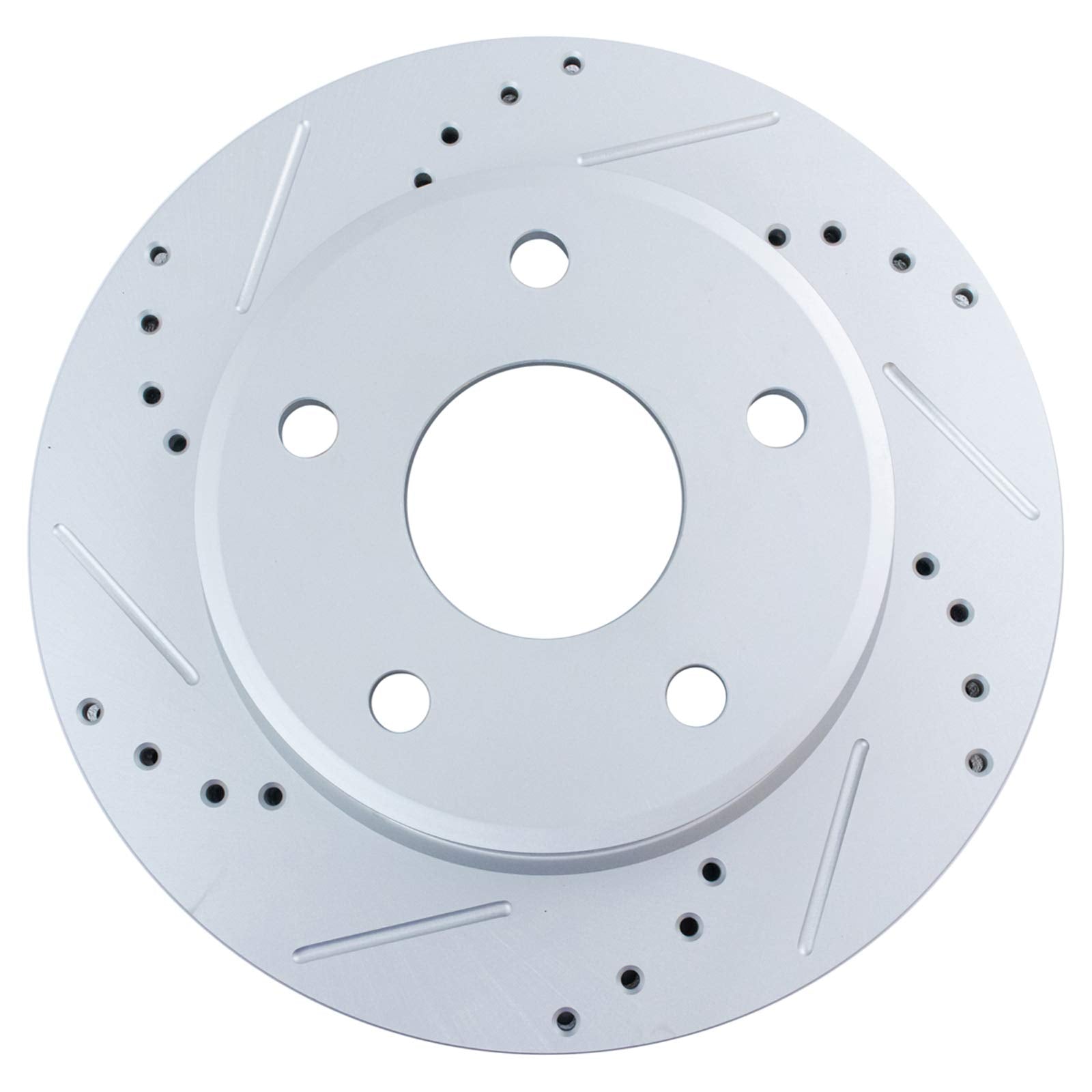 Trq Front Performance Brake Rotors Set Premium G-Coated Cross Drilled & Slotted Compatible With 2005-2010 Dodge Dakota 2006-2009