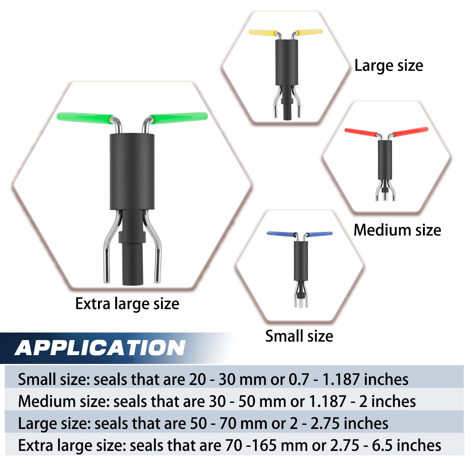 Camoo Seal Twistors Installation Tool Set - Hydraulic Cylinder Piston Rod U-Cup Tool for 0.7"-6.5" Seals (6 Pieces)