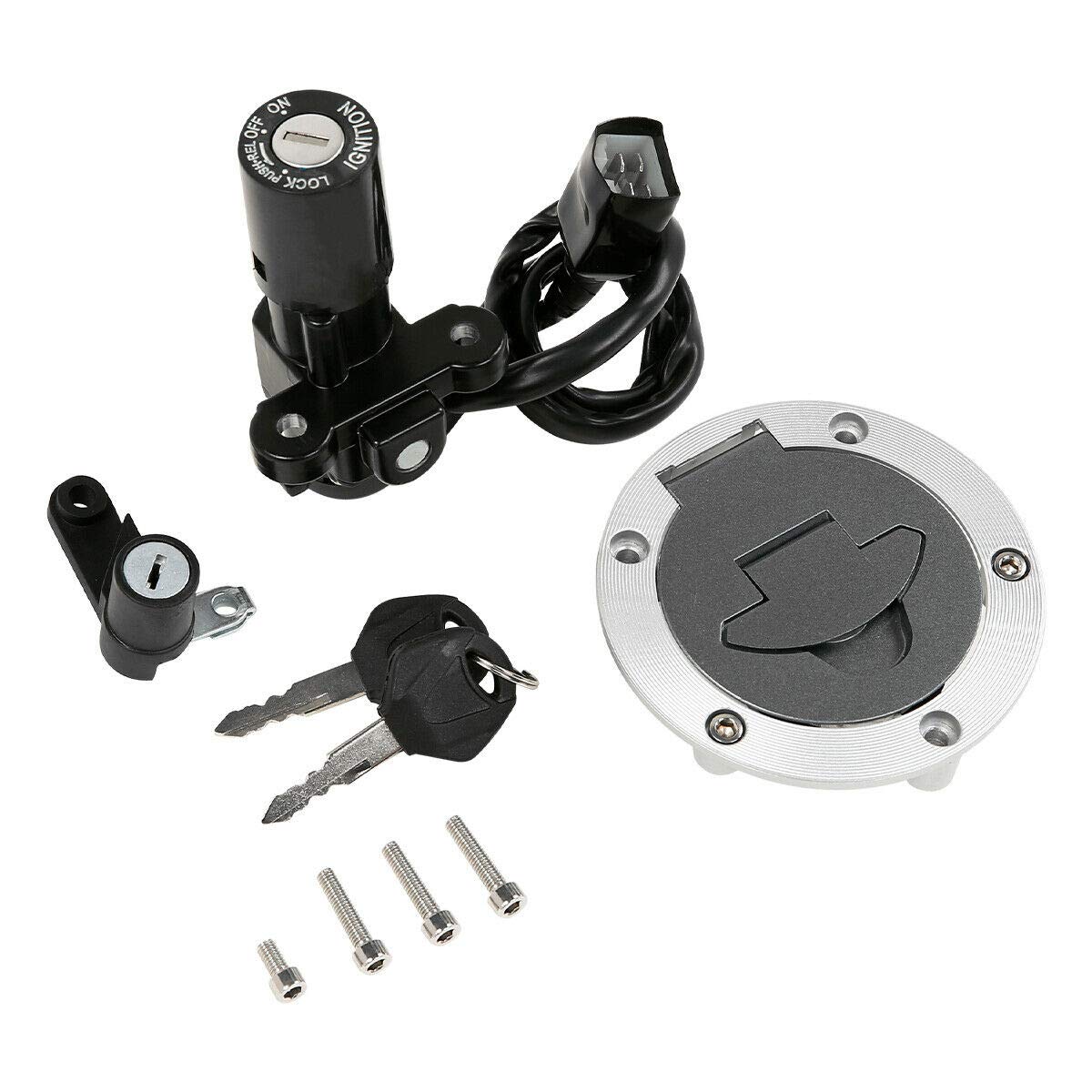 Wowtk Complete Set Of Ignition Switch Lock Key Fits For Yamaha Yzf-R3 2015-2018