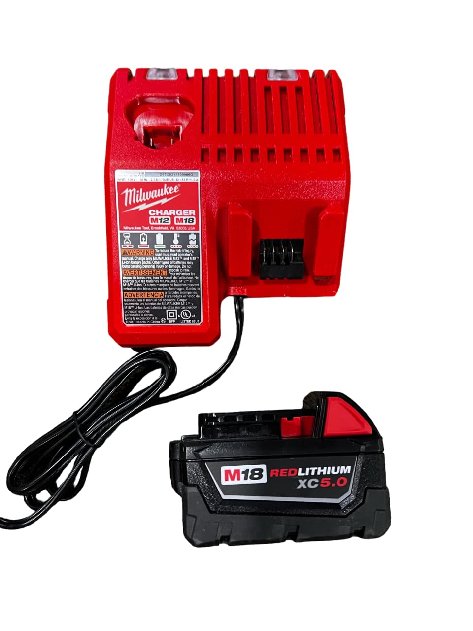 Generic Inflator Kit - 2848-20 with 48-11-1850 5.0 Battery & Charger, Model 2848-20, 48-11-1850,