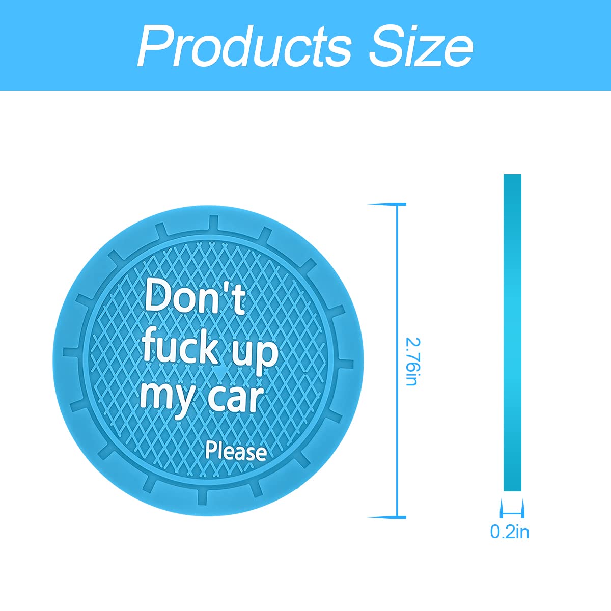 8Sanlione 2 Pack Car Cup Holder Coasters, 2.75 Inch Non-Slip Pvc Insert Cup Coaster, Anti-Scratch Auto Cup Mats For Women Men, V
