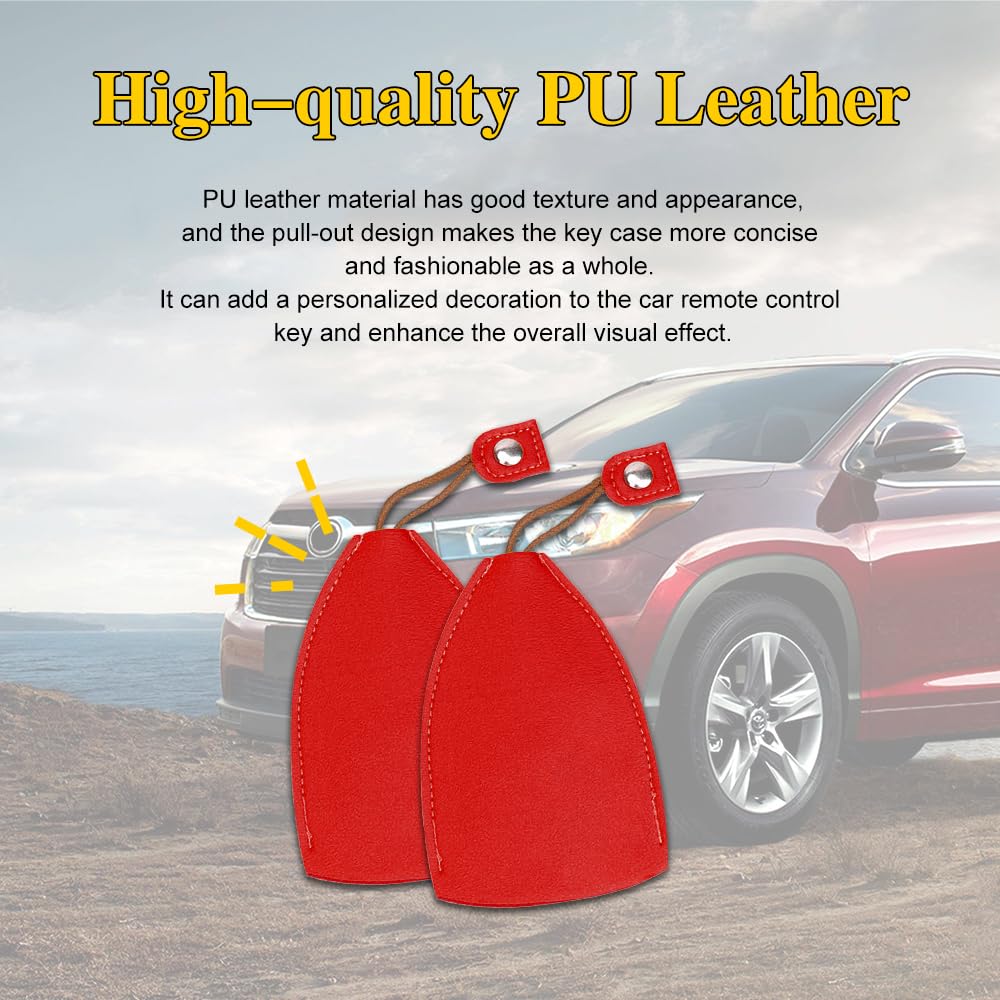 Lecctso Car Key Case, Pull Out Key Case, Leather Key Holder For Keychain, Car Accessories Universal For Women/Man