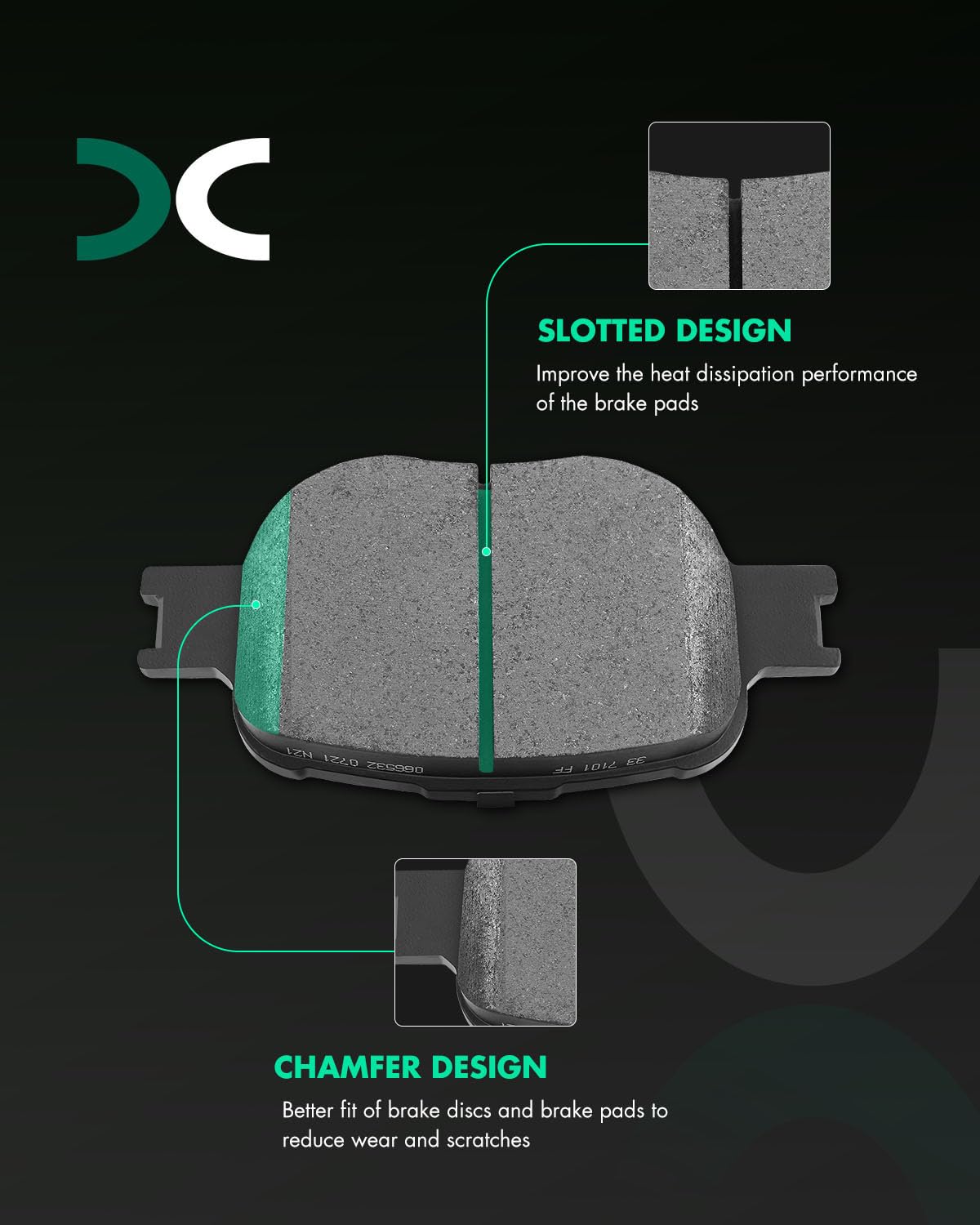 Scitoo D817 D835 Front Rear Ceramic Brake Pads Sets Fit For Scion Tc 2005-2010