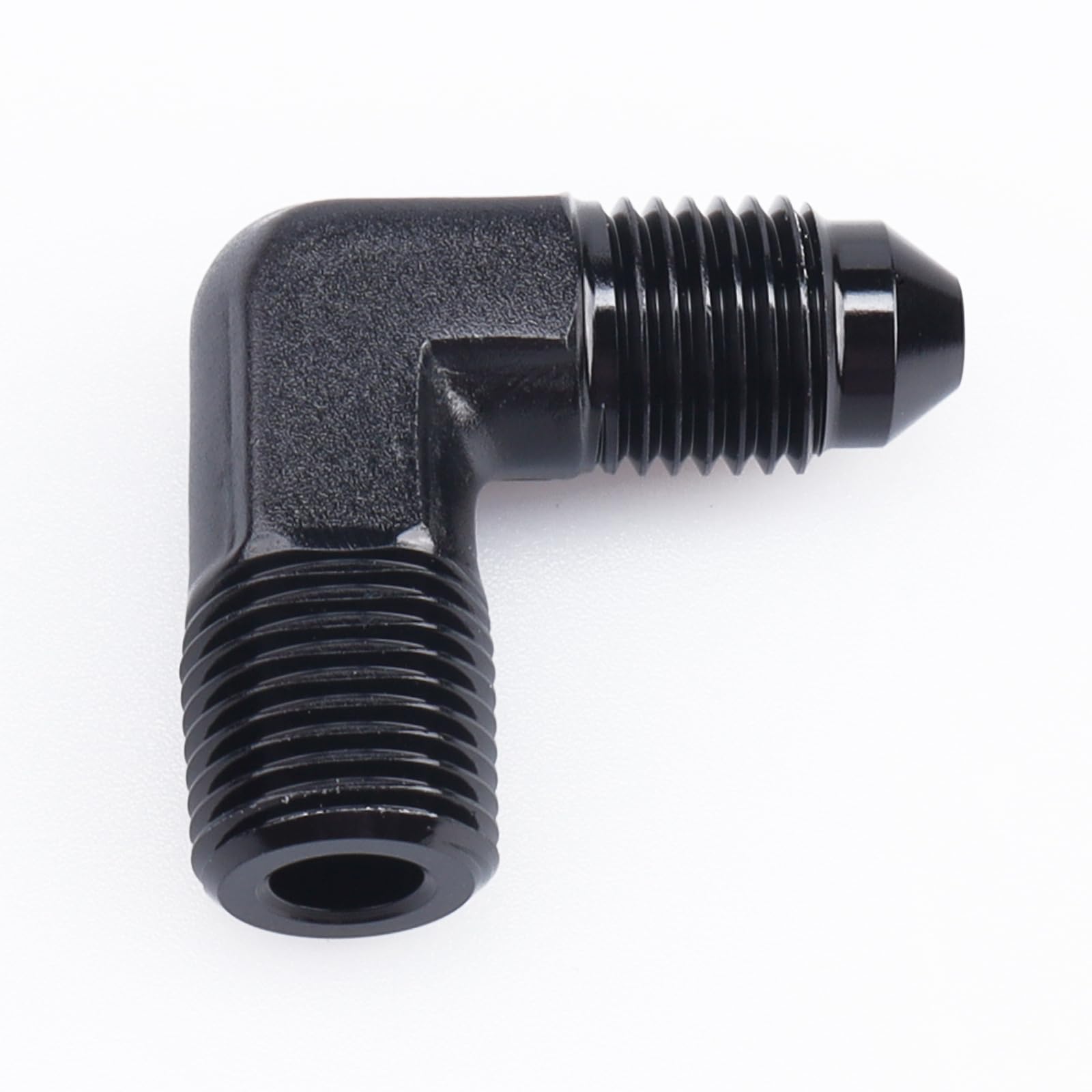 Ac Performance 90 Degree Elbow -3 An Male To 1/4'' Npt Male Fitting Adapter Connector Aluminum Black