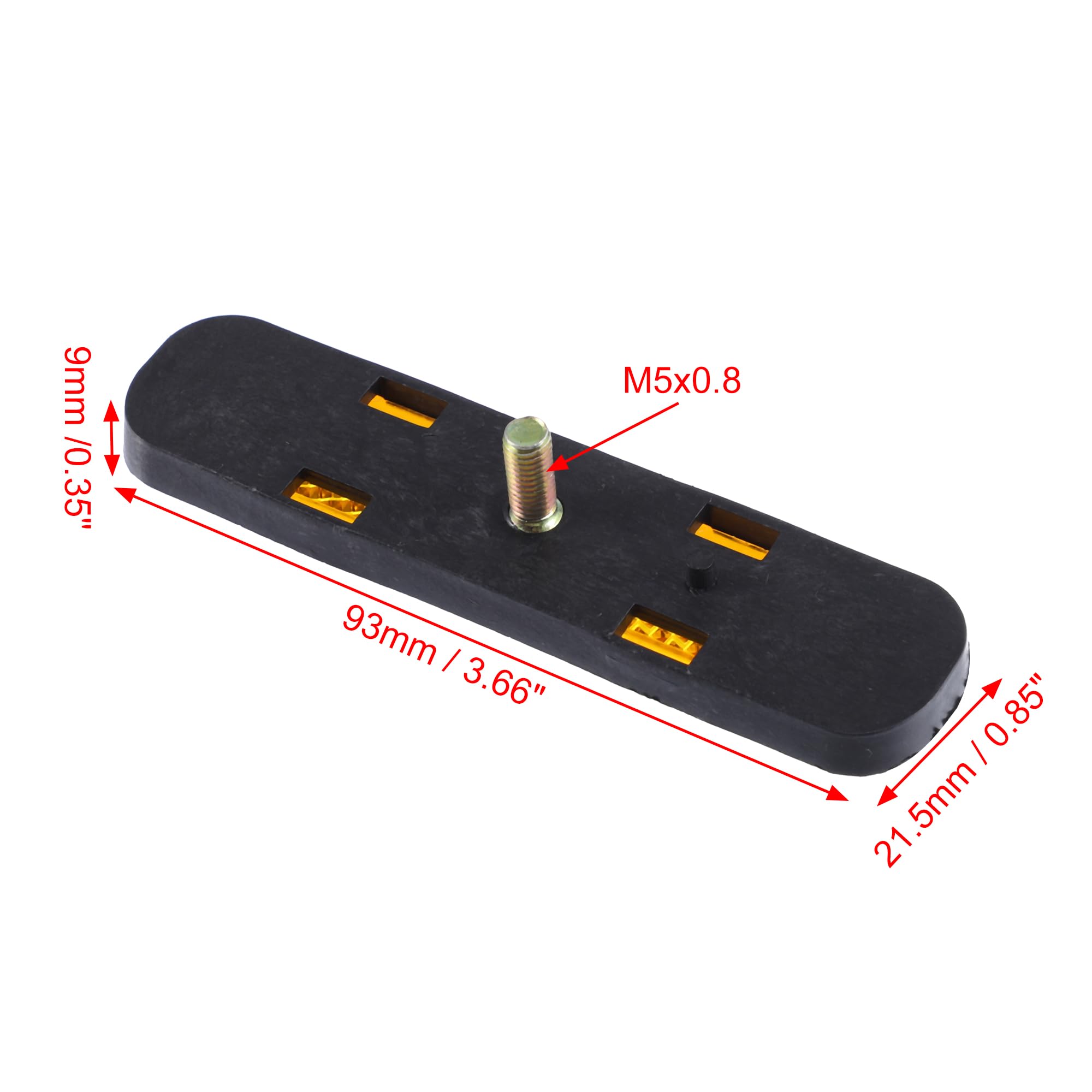 X Autohaux 2 Pcs M5X0.8 Orange Plastic Universal Rectangular Screw Mount Reflective Warning Reflector For Motorcycle Bike