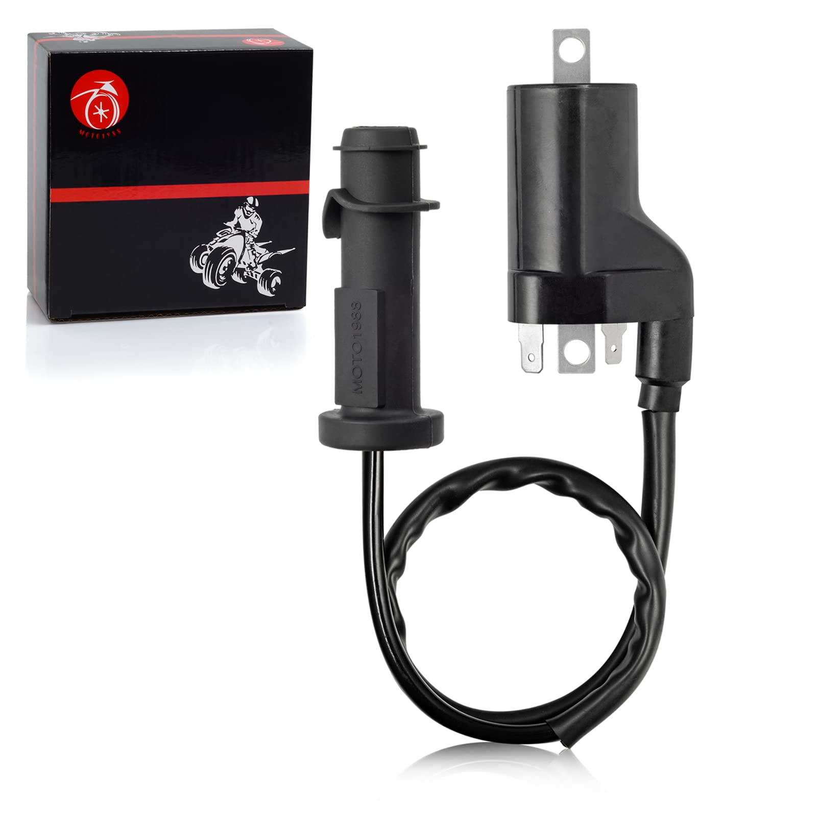 MOTO1988 Ignition Coil Pack & Spark Plug Cap for Arctic Cat Prowler 550/700/1000 (2009-2016) - Durable Replacement Parts