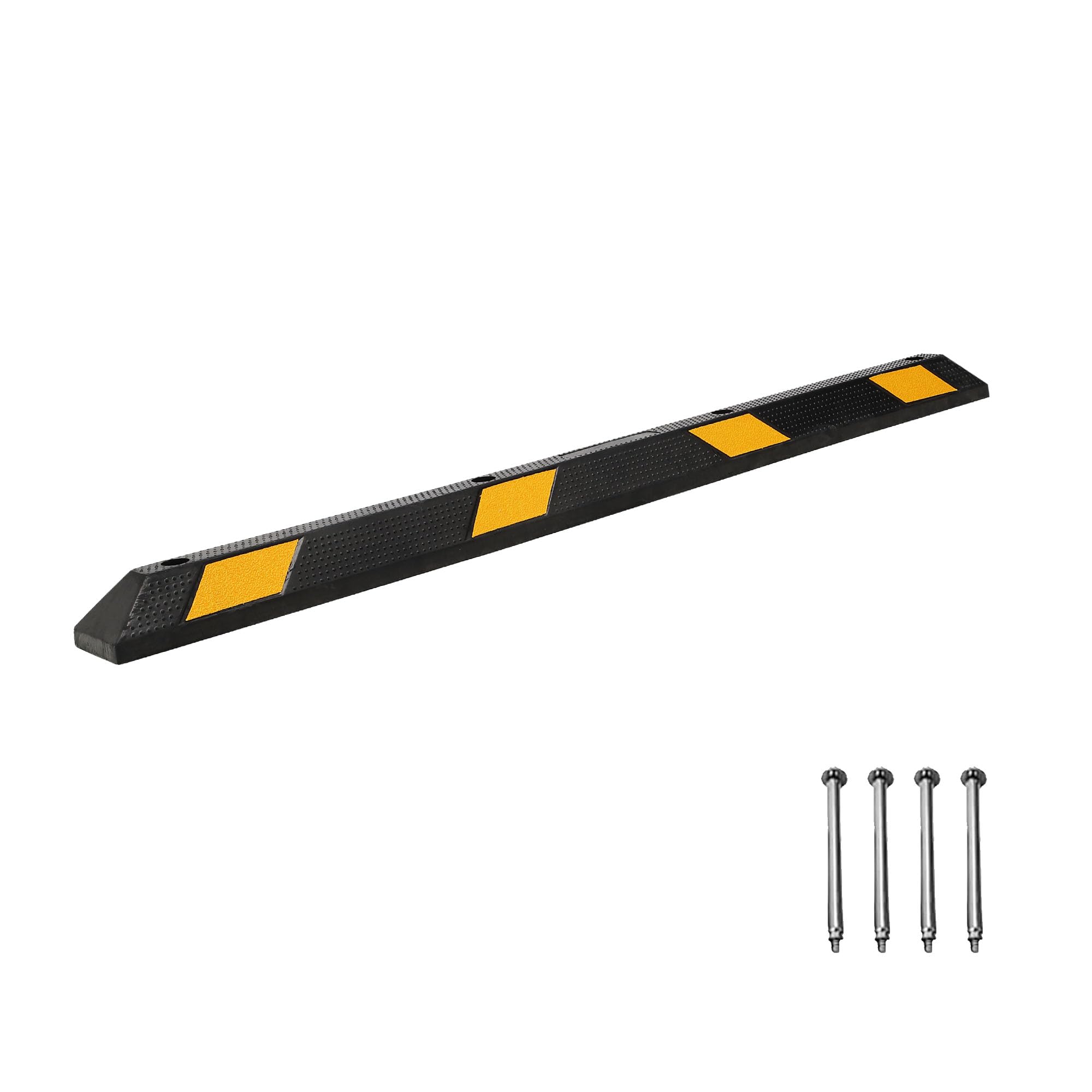 TROPOW 1 Pack Heavy Duty Rubber Parking Curb (72.8 Extra Wide) - 44000 Lb Capacity with 4 Reflective Strips, UV/Oil Resistant fo
