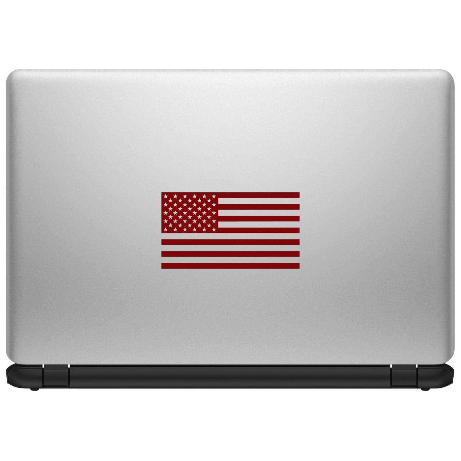 American Us Flag [Pick Color/Size] Vinyl Decal Sticker For Laptop/Car/Truck/Window/Bumper (7.5In X 4.2In [3-Pack], Matte Maroon)