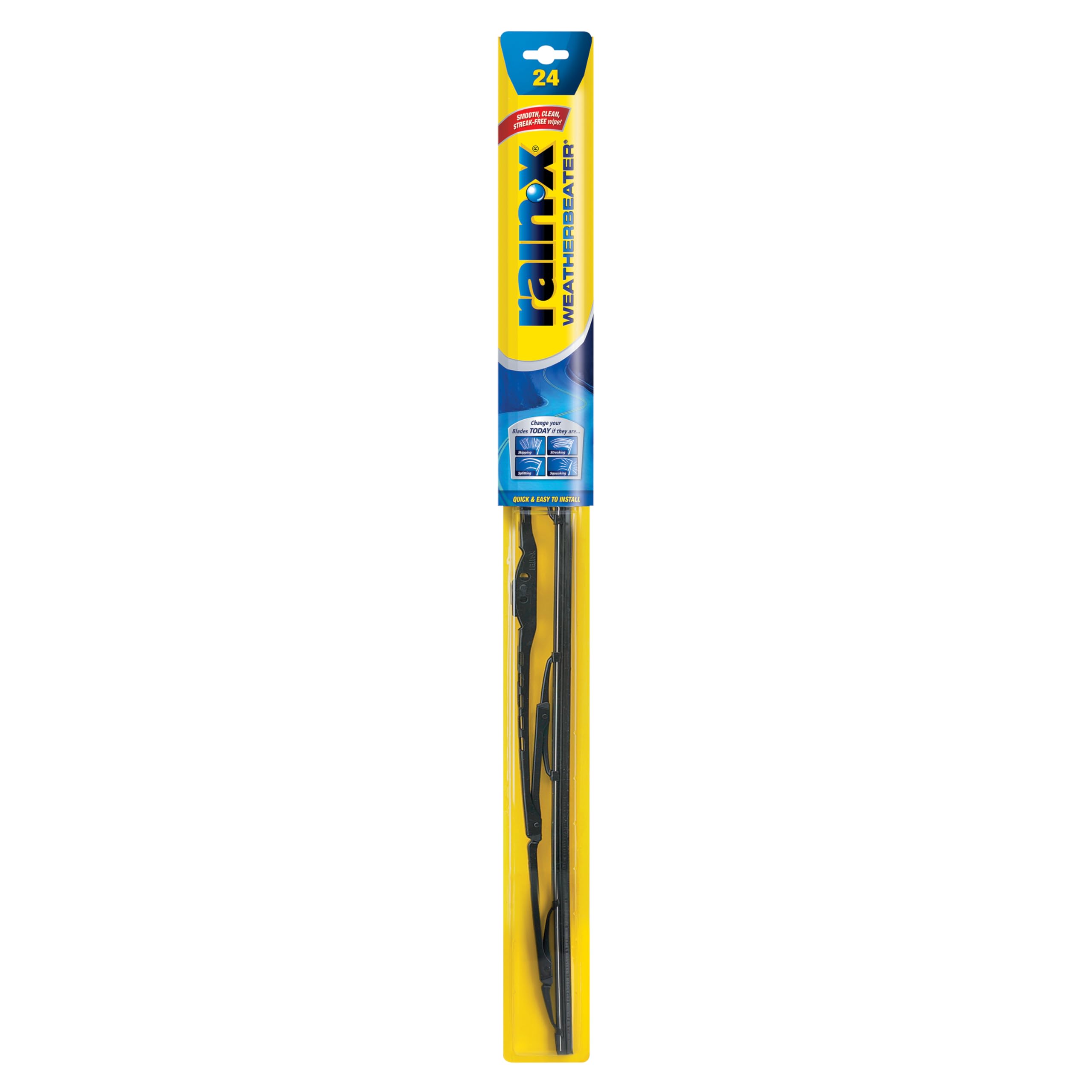 Rain-X Rx30224 Weatherbeater Wiper Blades, 24'' Windshield Wipers (Pack Of 1), Automotive Replacement Windshield Wiper Blades Th